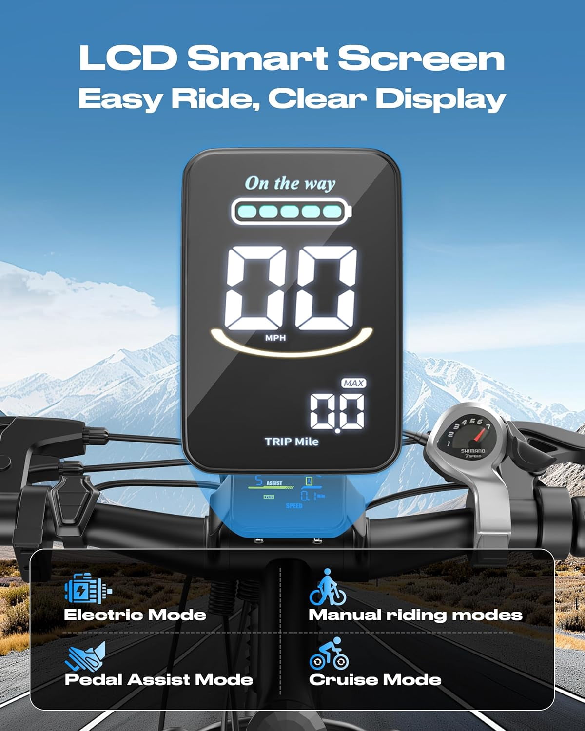 Electric Bike for Adults, 26 E Bike with 1500W Peak Motor, 25 MPH, 50+ Miles Range Electric Bicycle, UL 2849 Electric Mountain Bike