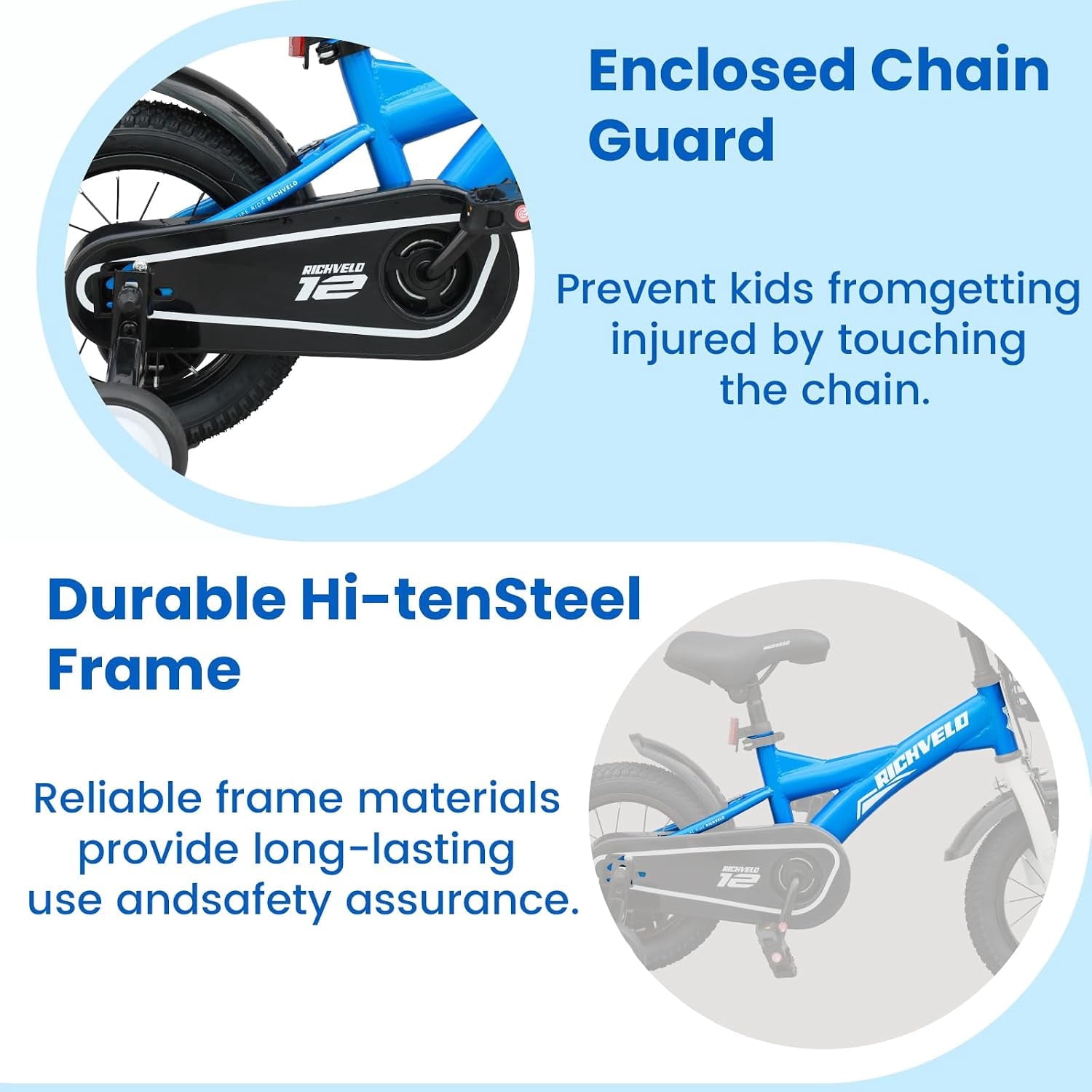 Kids Bike 12 Inch for Boys Girls, BMX Style Kids' Bicycle with Removable Training Wheels and Basket, Coaster Brake Toddlers Children's Bicycle Gift for Boys Girls 2-4 Years Old, Blue
