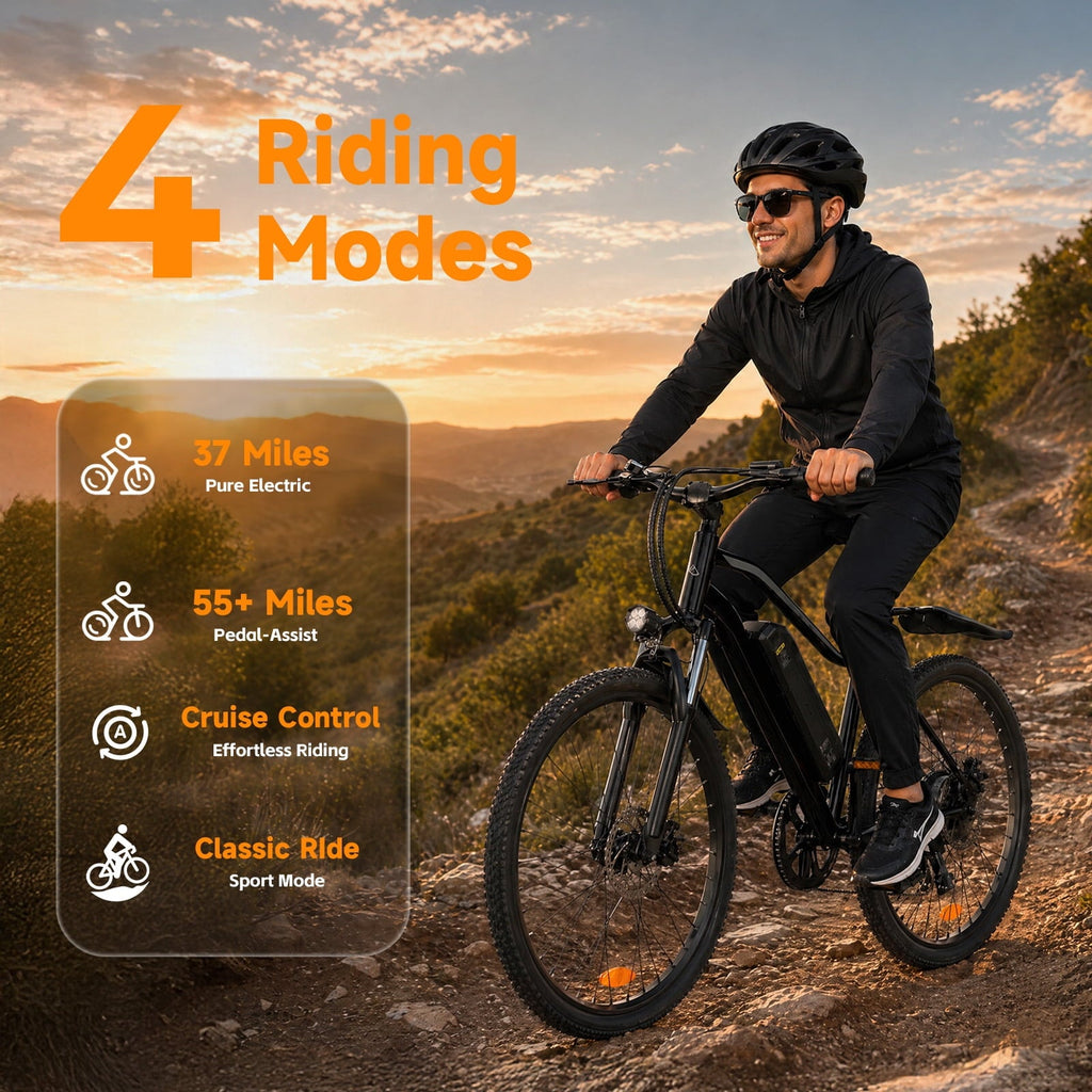 iScooter Electric Bike for Adults 20 Mph, 30+Miles Electric Bicycle,500W Electric Bike with 36V 10.4Ah Battery, 5-Speed, 26 Tires and Front Fork Suspension