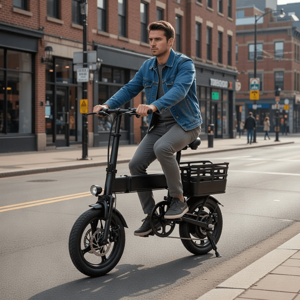 14 Foldable Electric Bike, 500W Commuter Ebike for Adults, Mini Ebike with Basket, 432WH Battery, 18MPH & 20 Miles, UL2849