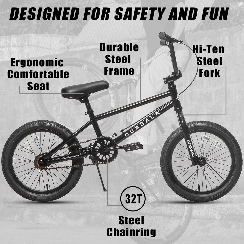 cubsala 18 in Freestyle BMX Kids Bike for Age 5-8 Years Old Boys Girls,Blue