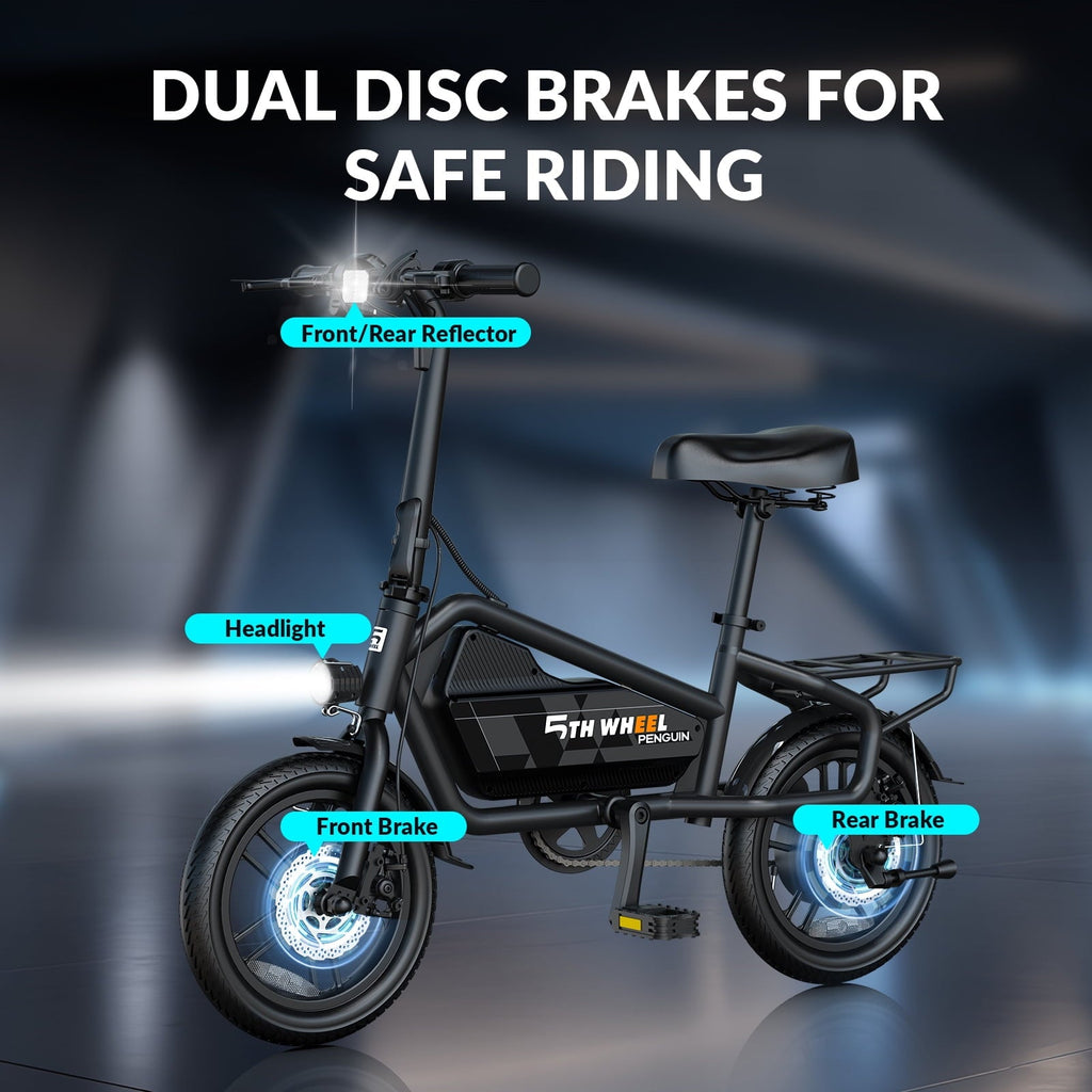 5TH WHEEL 14 Electric Bike for Adults with 650W Peak Motor Electric Bicycle, 36V 7.8Ah Battery Ebike, UL2849