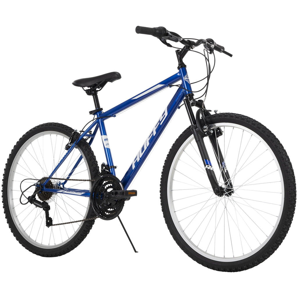 Huffy 26” Rock Creek Mountain Bike, Fits Riders 60”+, Blue, Adult, Men's