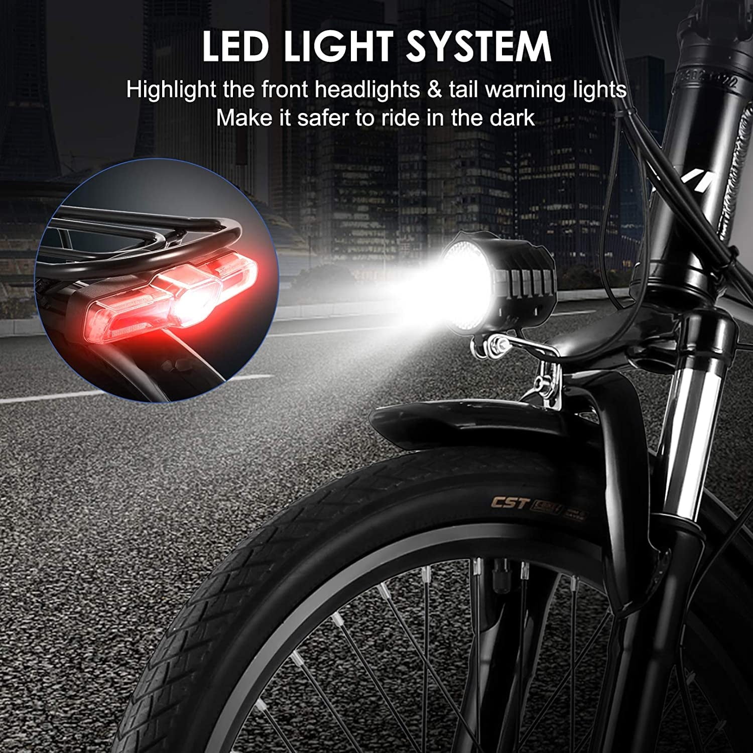 Vivi Electric Bike for Adults 20 x 2.4 Folding Electric Bike 48V 500W Electric Bike Commuter Bike 19.8MPH Suspension Fork Electric Bike with Cruise Control, UL2849 Certified