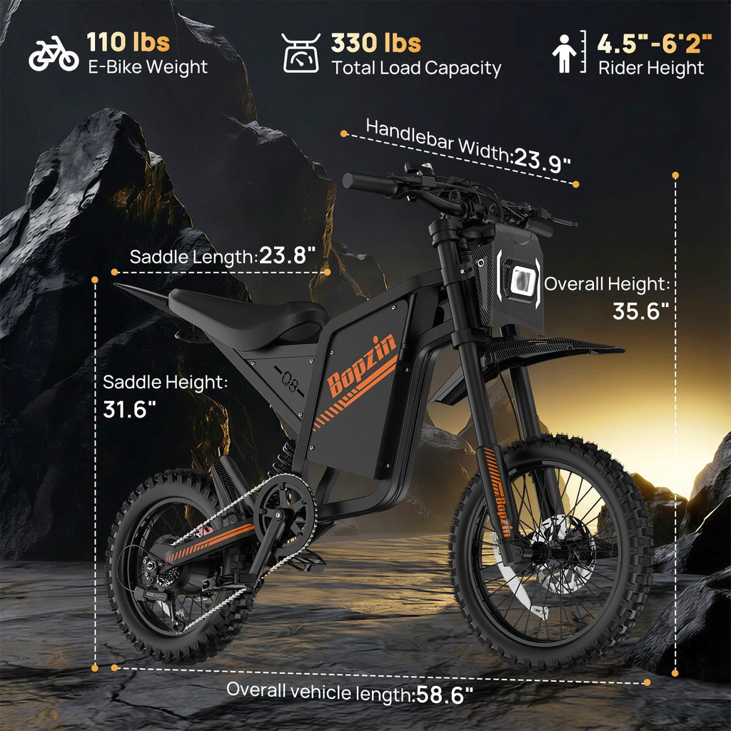 Electric Dirt Bike for Adults/Teens,Peak 2600W,Anti Theft Alarm Electric Motorcycle,60V 23AH,Max 100 Miles Removabale Battery,14/12 Tire Mountain Bike UL2849