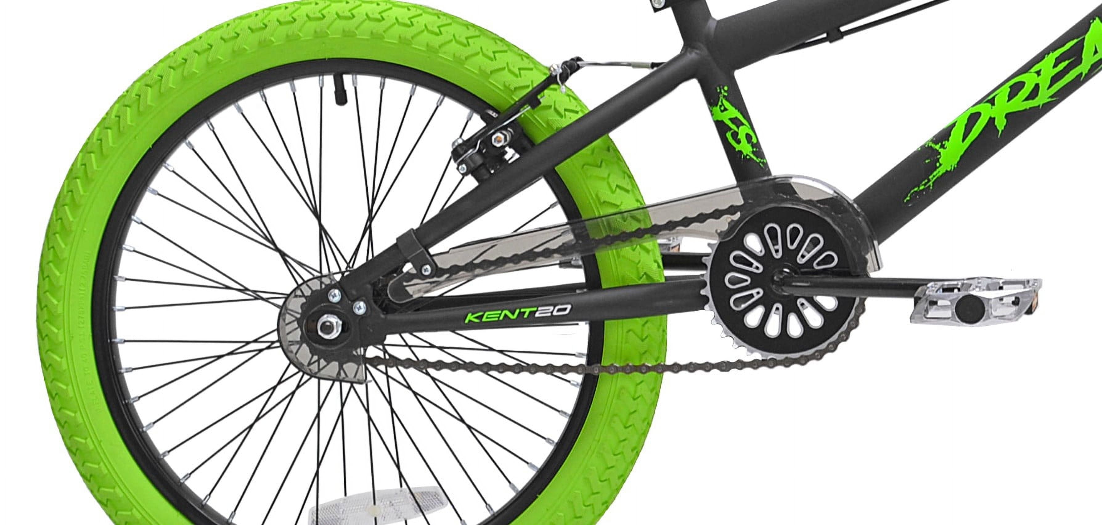 20 Kent Bicycle Dread BMX Bicycle, Fits Rider 4'2-5, Green/Black, Child, Unisex