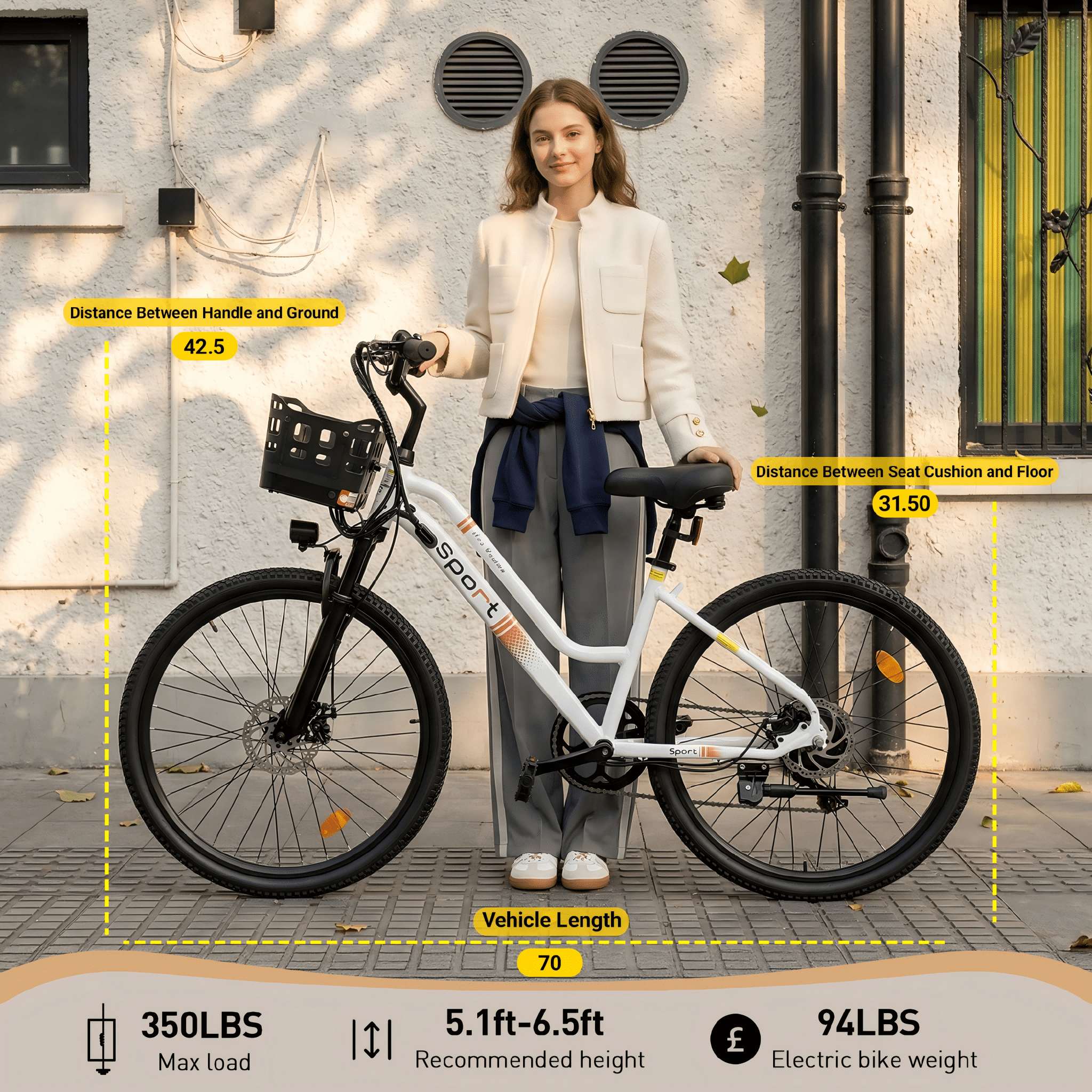 BroPath Electric Bike for Adults, Ebike, Electric Bicycle with 576WH Removable Battery,14 Folding Ebike, 21MPH,20+ Miles(MAX),500W High Motor,Multi-Shock Absorption,Commuting Mini E Bikes,UL2849