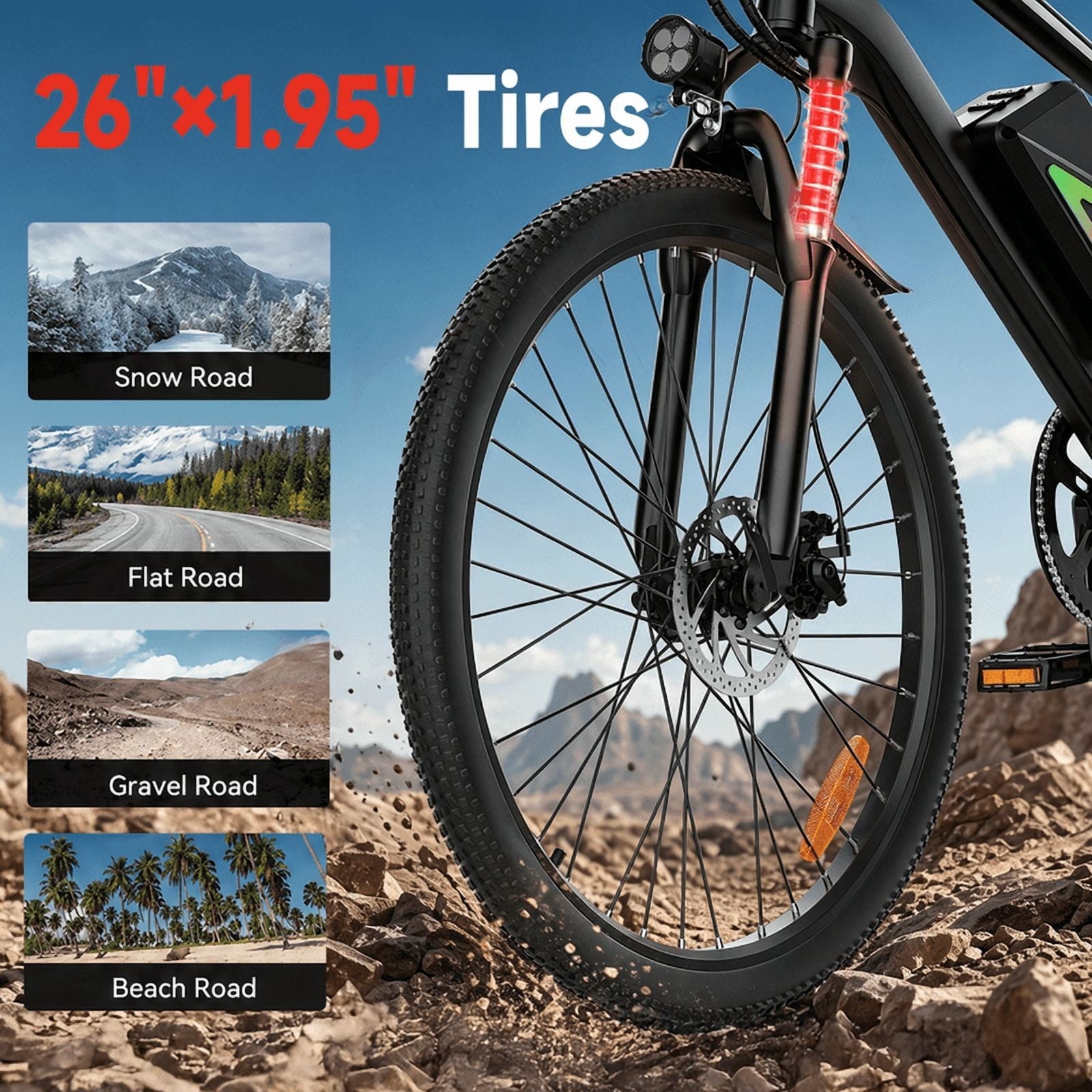 iSinwheel 750W Peak Electric Bike Adult,26 Mountain Bicycle Professional,Front Dual Shock Absorption Ebike,Up 20MPH,55 Miles,35 Speed,42V 13AH Removable Battery,Black