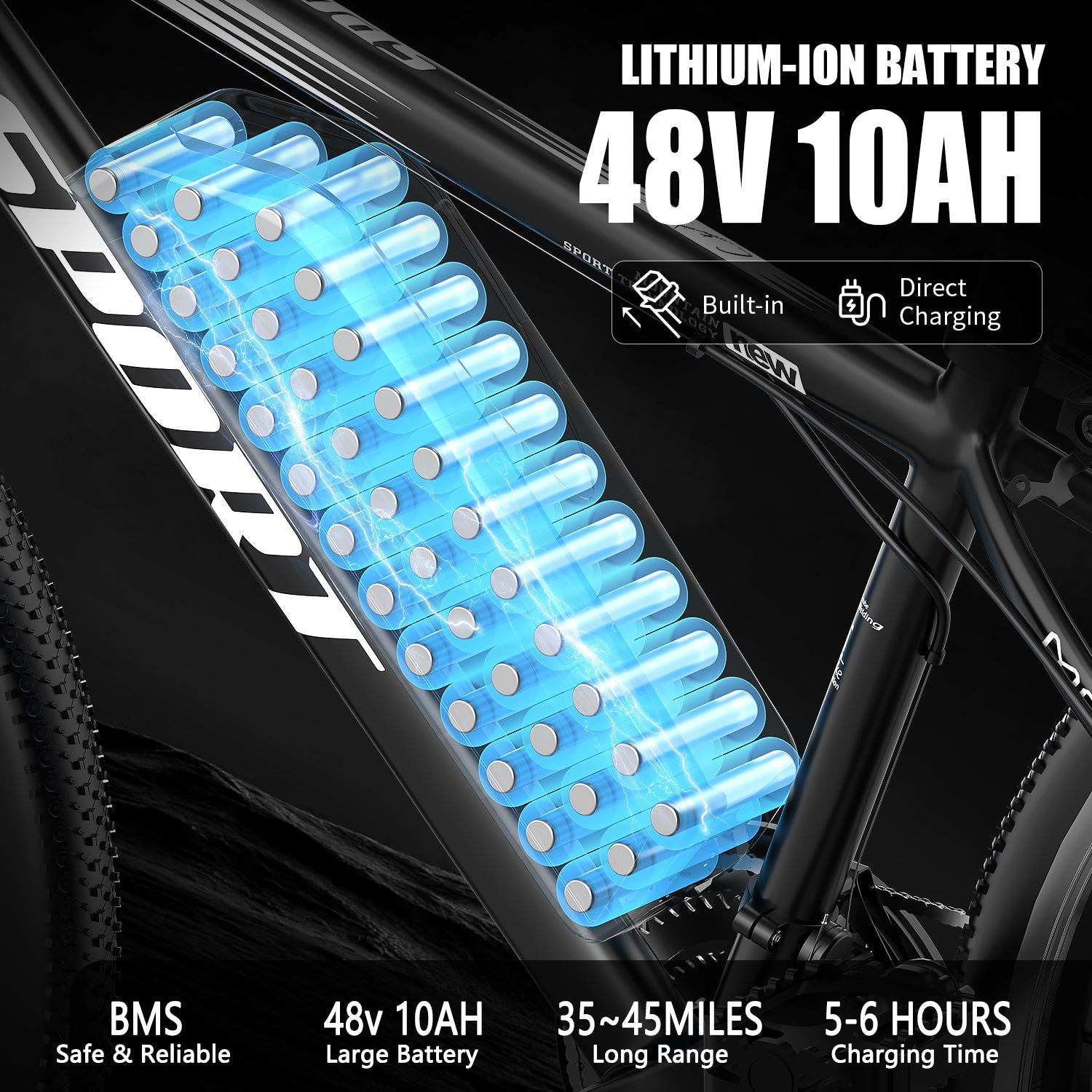 G26Electric Bike for Adults, 26 1200W Peak Motor, 65 Miles 28MPH Ebike, 480Wh Battery Electric Bicycle for Adults 7 Speed Electric Bicycles Front Fork Suspension,UL2849