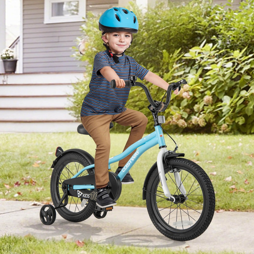 Costway 18 Kids Bike for 4-8 Years Old Boys & Girls with Adjustable Seat Handbrake Reflectors Red