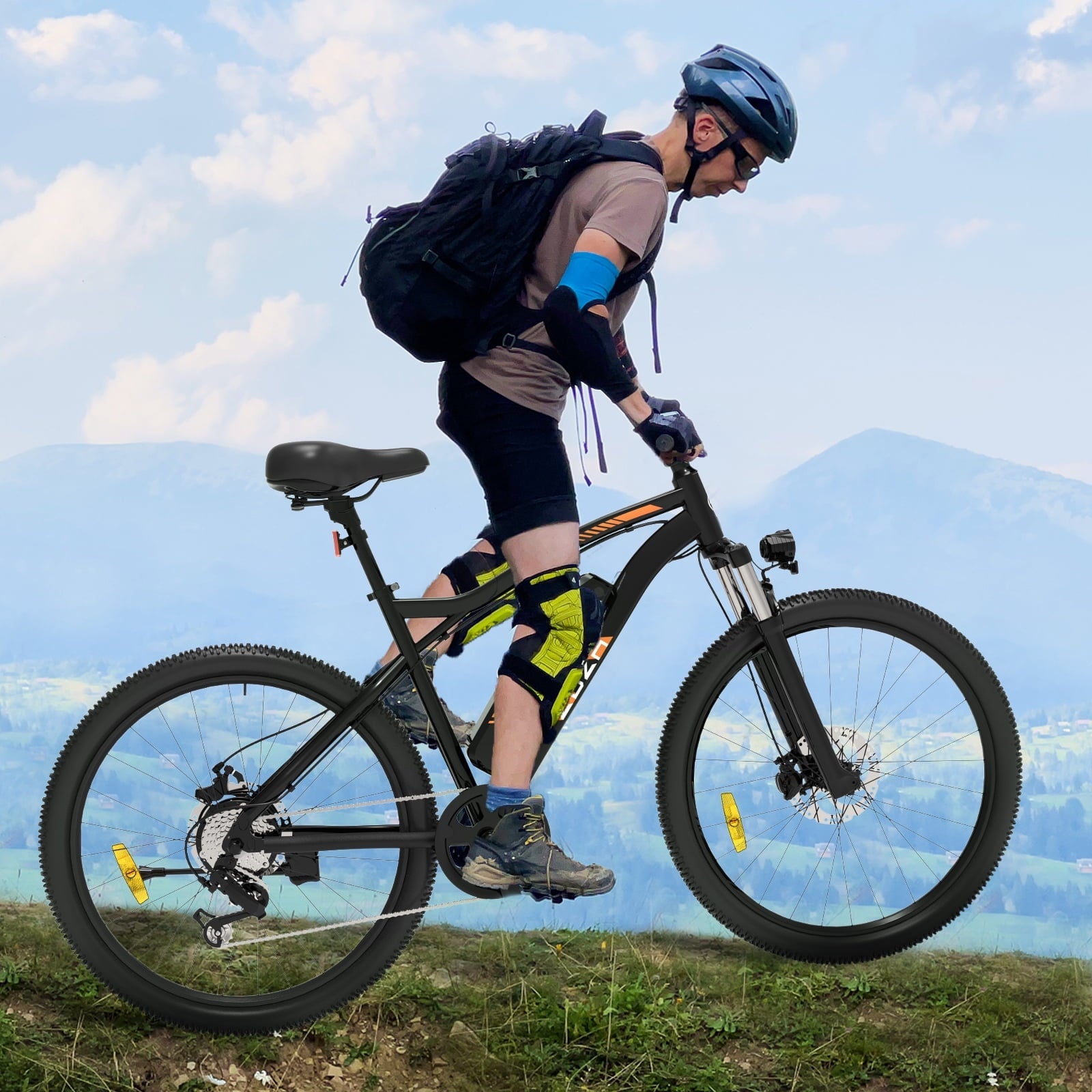 ZDZA Electric Bike 26”, 1000W Peak Motor E-Mountain Bike, 22MPH 36V 10.4AH Removable Ebike for Adults, 7 Speed Electric Bicycle UL2849