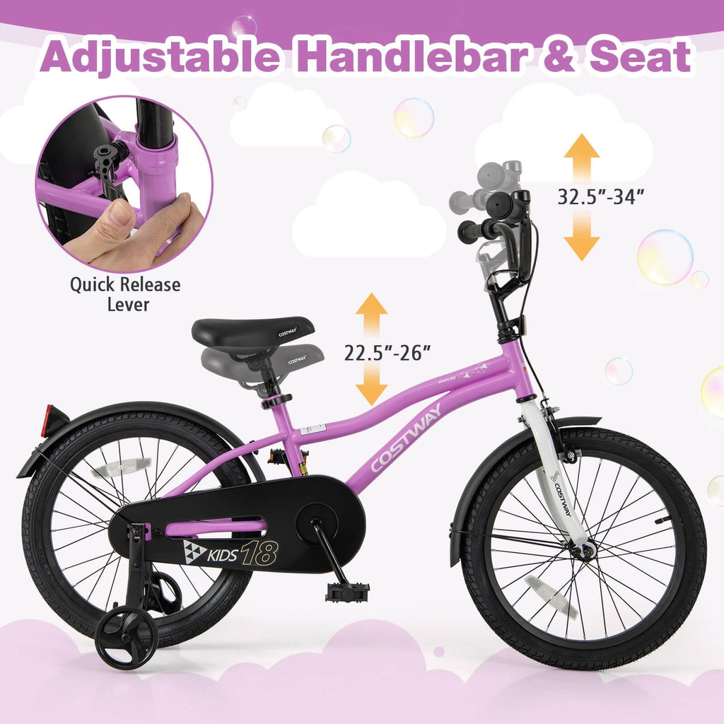 Costway 12 Kids Bike for 3-4 Years Old Boys & Girls with Adjustable Seat Handbrake Reflectors Blue