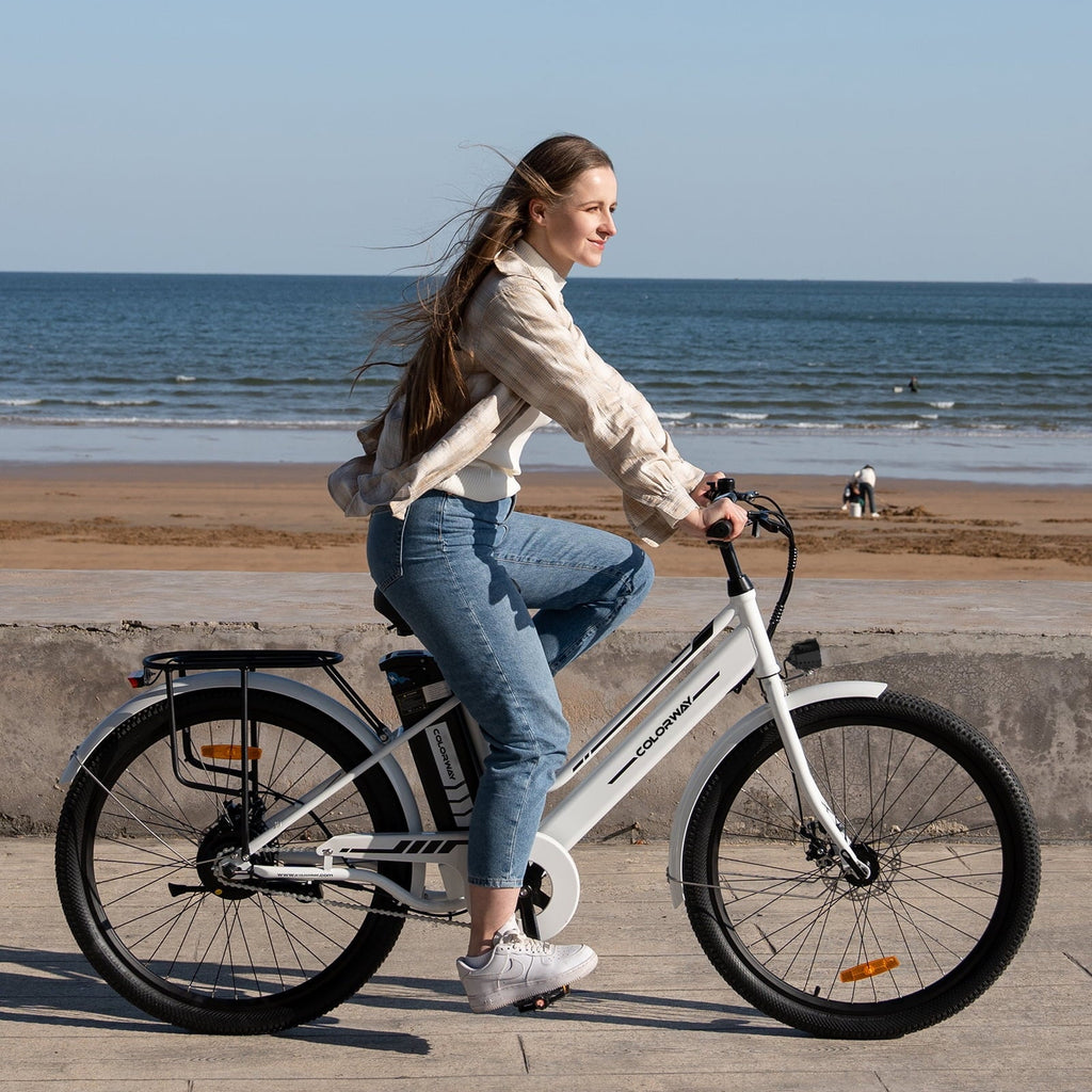 COLORWAY 26 Electric Bike for Woman, 500W Powerful Motor, 36V 12AH Removable Battery E Bike, , Max. Speed 19.9MPH Electric Bicycle UL2849
