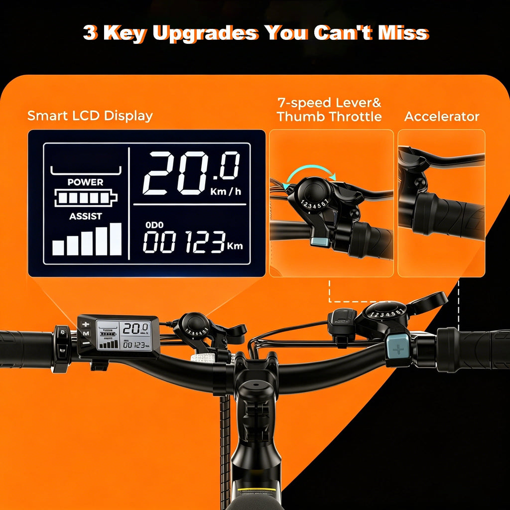 iScooter 750W Peak Electric Bicycles,26 Electric Bike for Adults with 15Ah Removable Battery,LCD,Suspension Fork,5 Riding Modes, Mountain Ebike