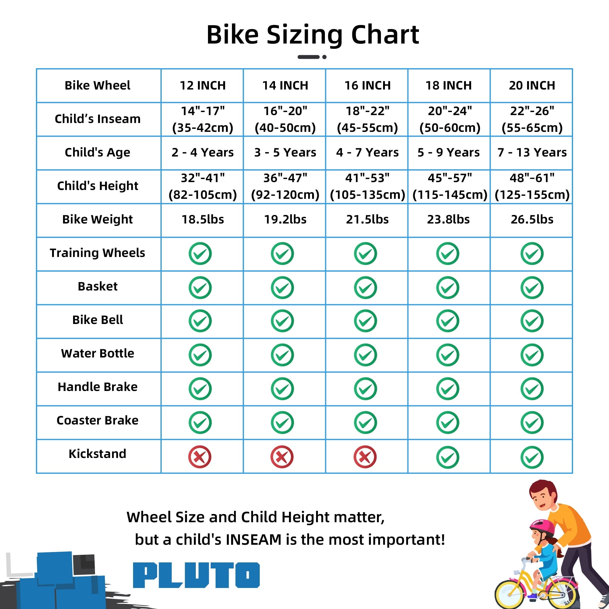 JOYSTAR Pluto Kids Bike with Training Wheels for 14 inch Bike, Gray