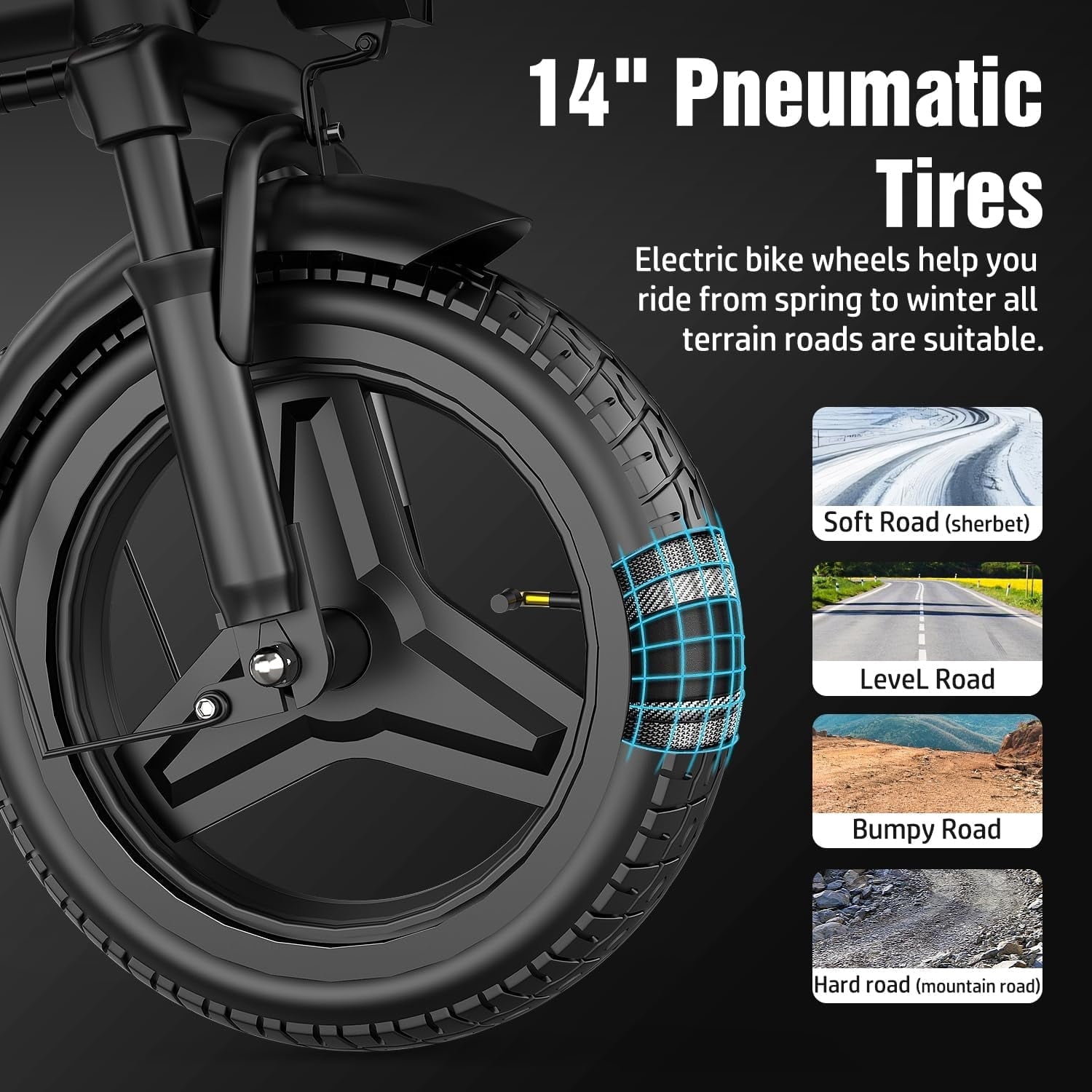 Electric Bike for Adults, 48V 10AH Removable Battery, 20MPH 25Miles Commuting Ebikes for Women Men, 500W Brushless Motor