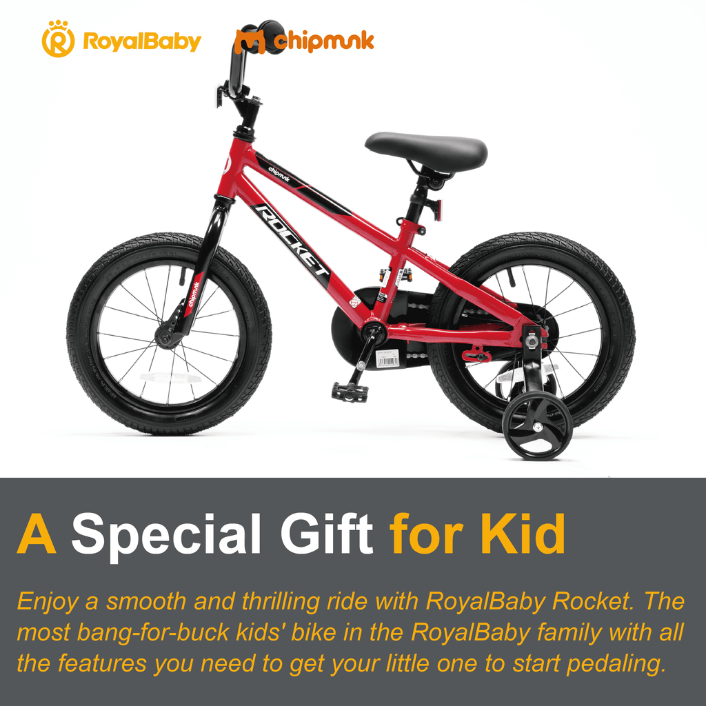 RoyalBaby Rocket Kids 14-Inch BMX Training Wheel Bicycle,Blue