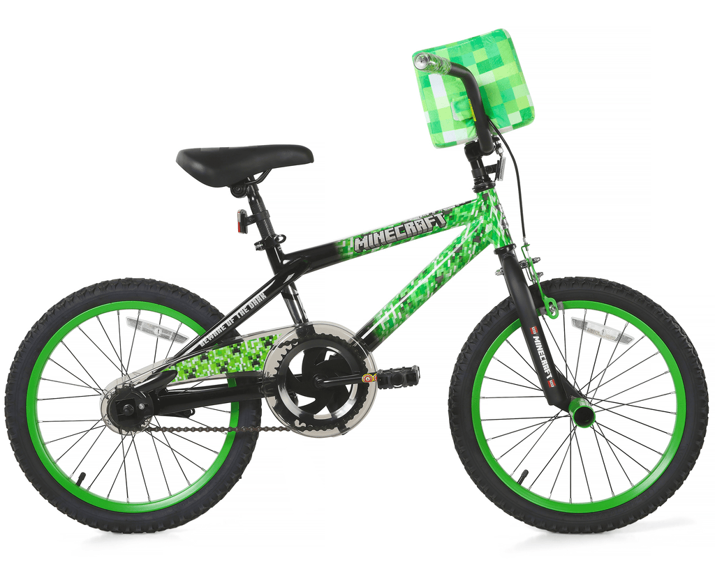 Dynacraft Minecraft Unisex 18-Inch BMX Bike for Kids Aged 6-9, Green