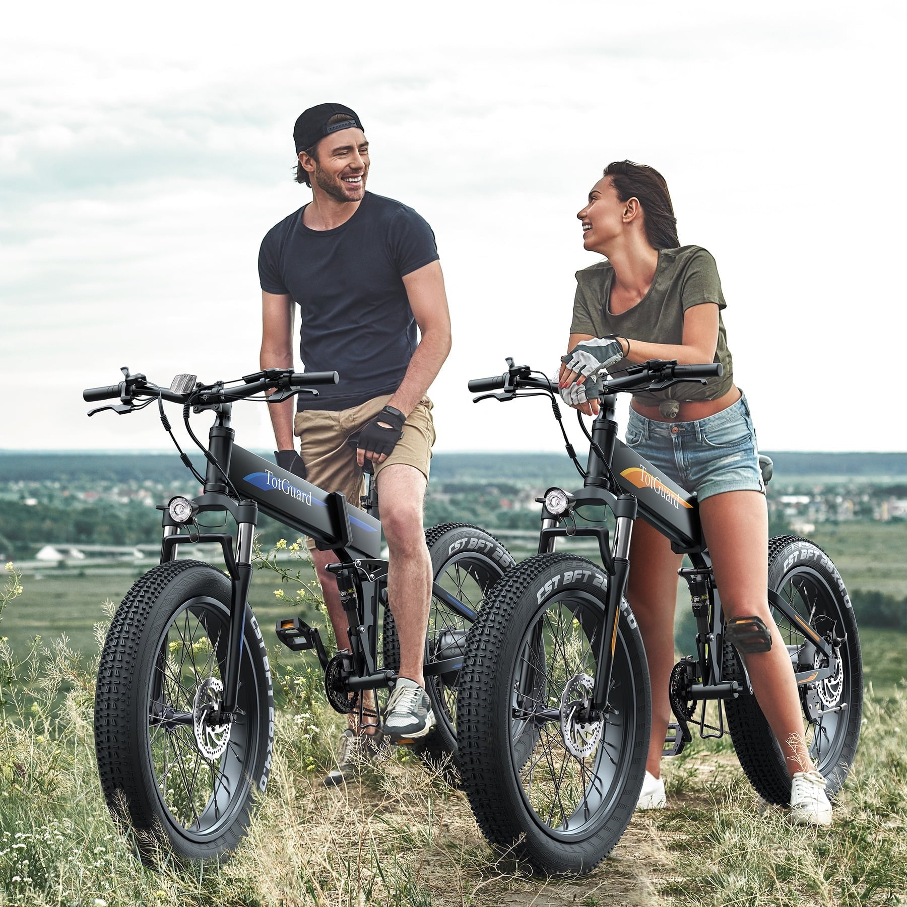 TotGuard 26x4 Electric Bike, Fat Tire 500W Ebike, Foldable Electric Bicycles E Bikes for Adults Electric 48V 10Ah Battery, Dual Shock Absorber, Lockable Fork UL2849