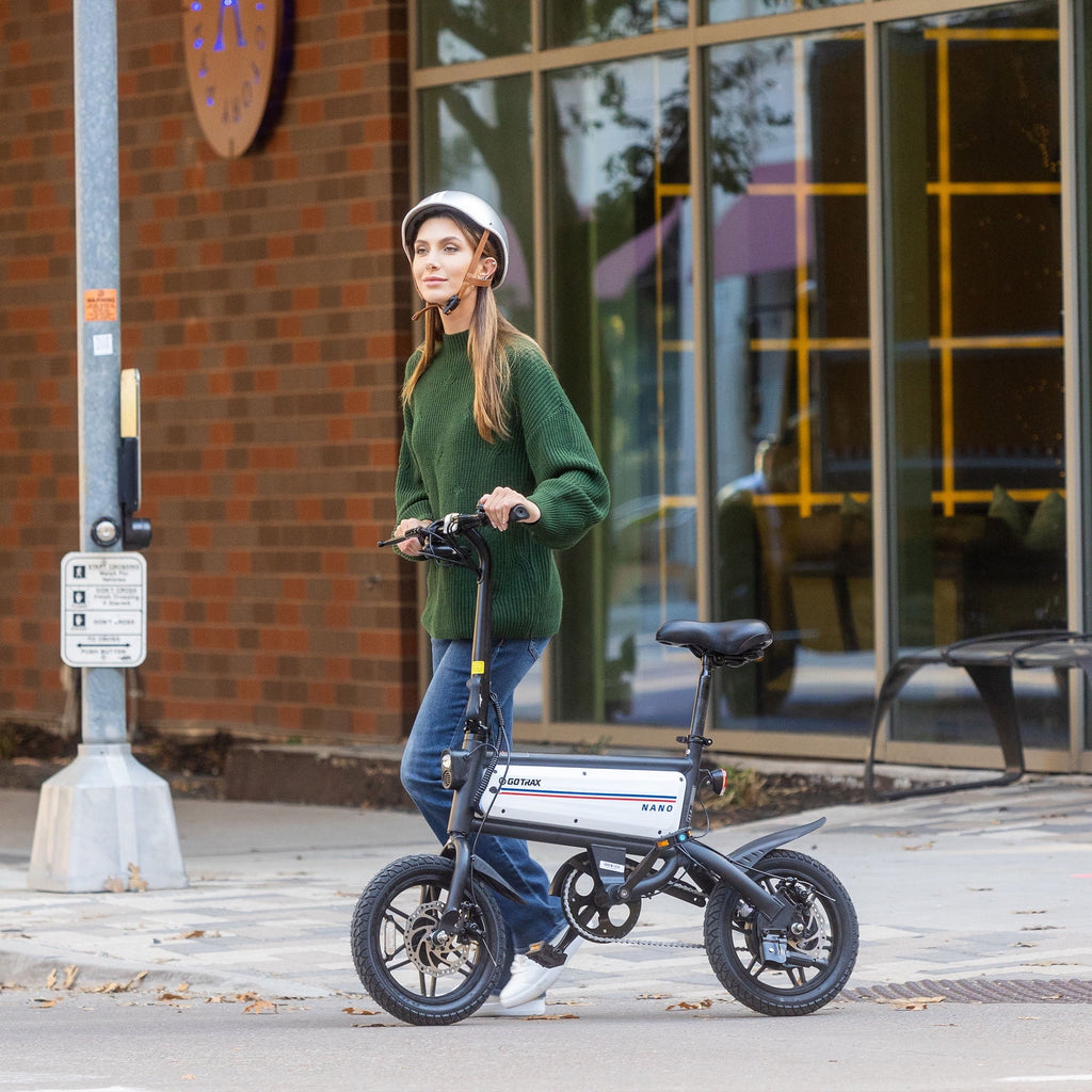 Gotrax Nano 14 Folding Adult Electric Bike,15.5mph 36V 350W Peak Foldable City Bike With LED Light,White