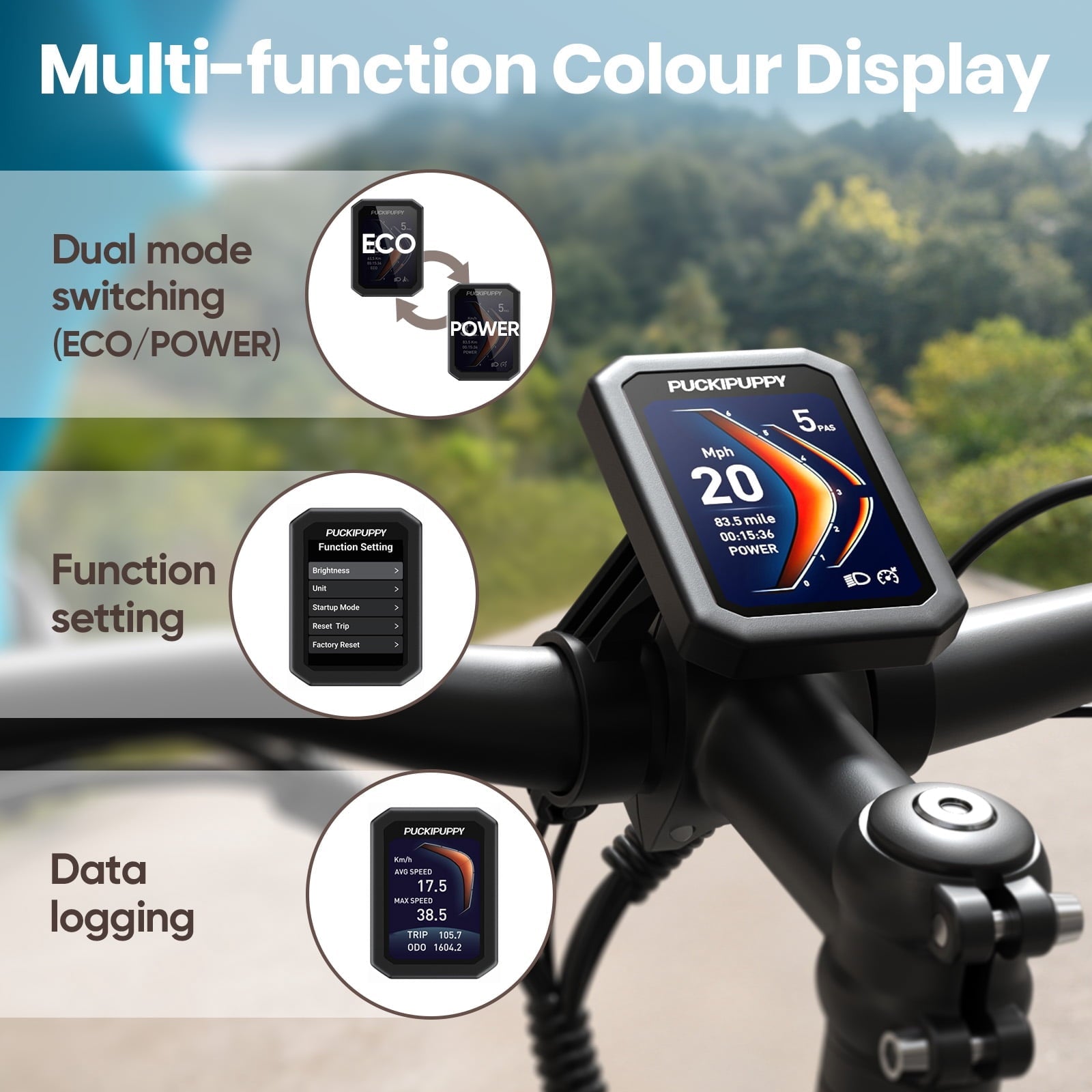 PUCKIPUPPY 960W Peak Electric Bike for Adults Step Through E-Bike 28mph Max Speed 60Miles Range 26 Fat Tire Electric Mountain Bike 48V 15AH Battery 7 Speed off-Road Ebike, Comply with UL2849 By SGS