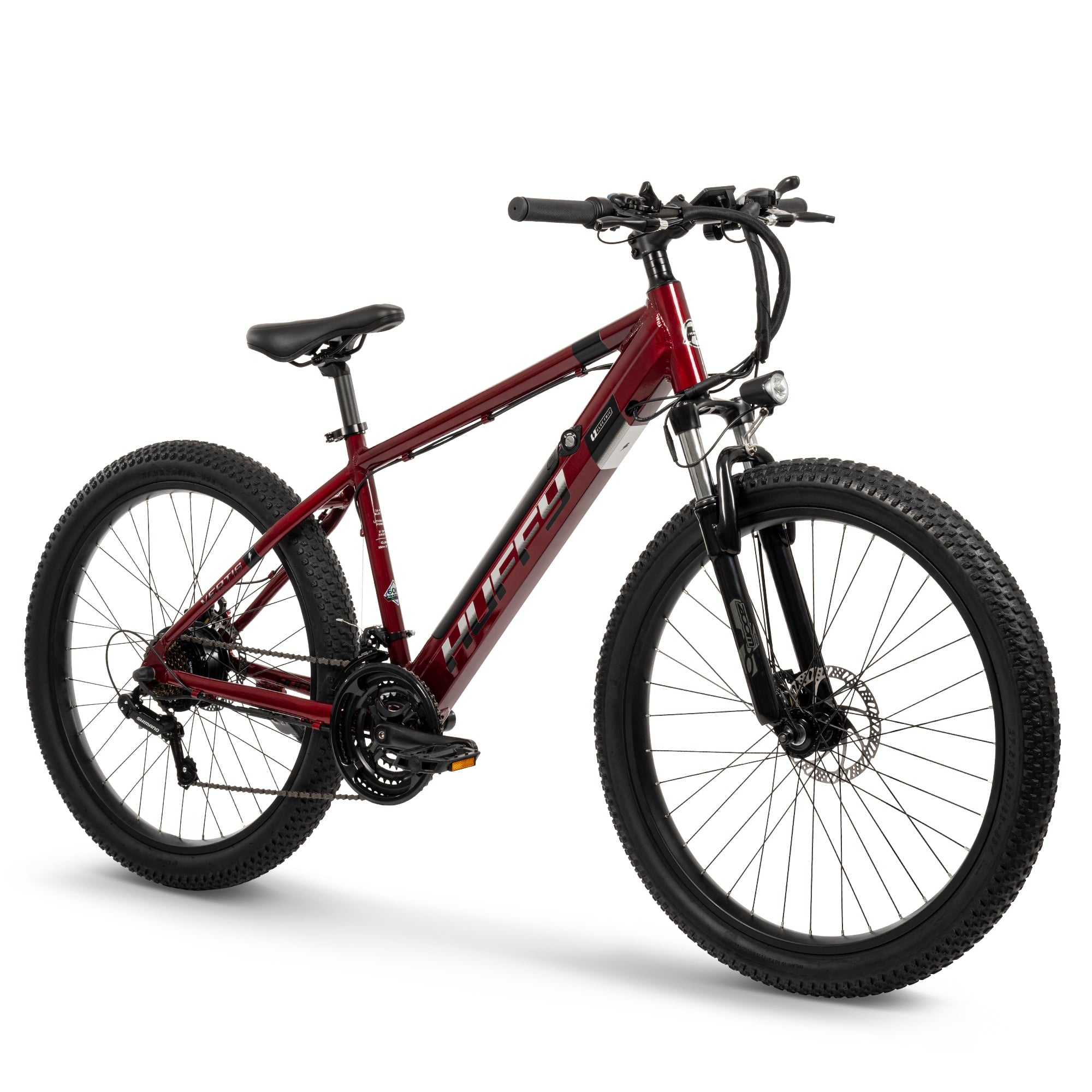 Huffy 27.5 Vertis 36V Electric Mountain Bike, Fits Riders 60+, Gray, Adult, Unisex