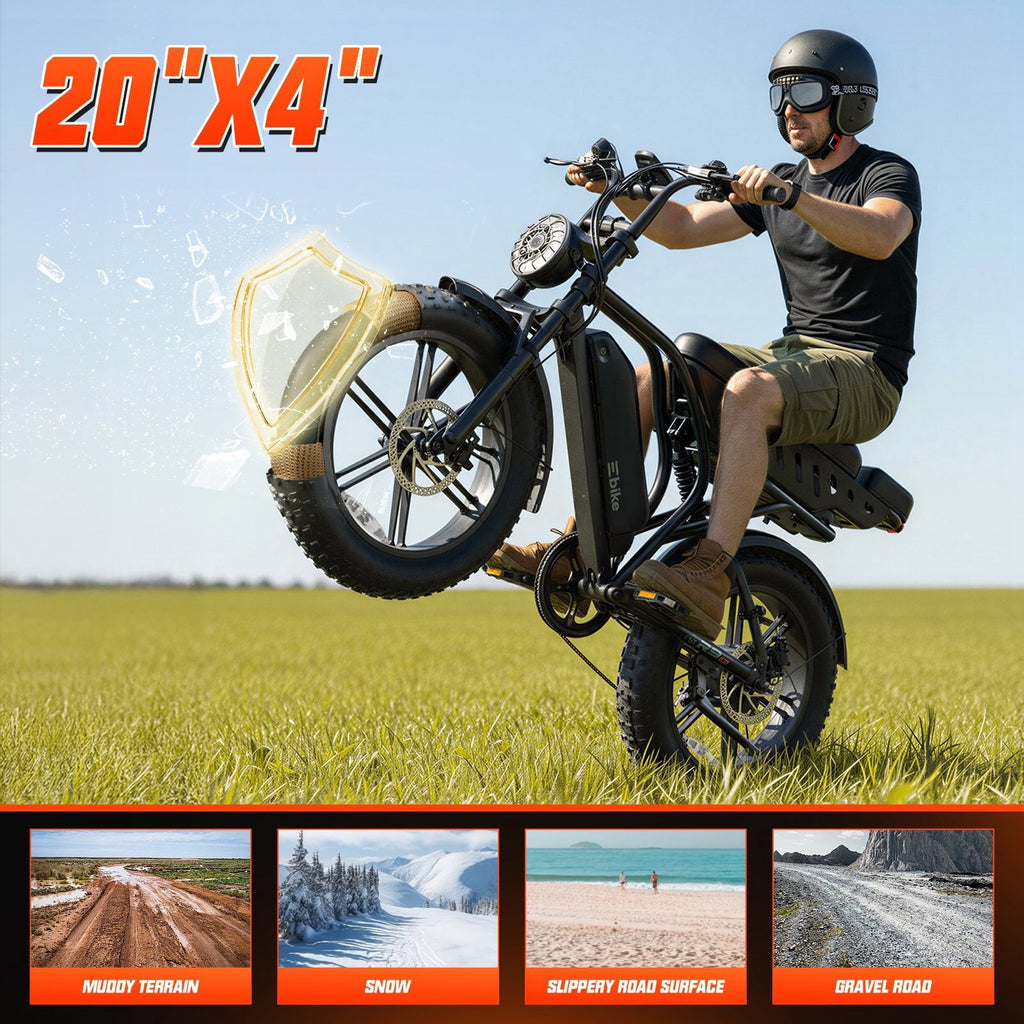 TST Electric Bike for Adults, 750W Peak 1500W Motor, 20x4 Fat Tire E Bicycle, E Mountain Bike, 48V/15AH UL2849, App Control