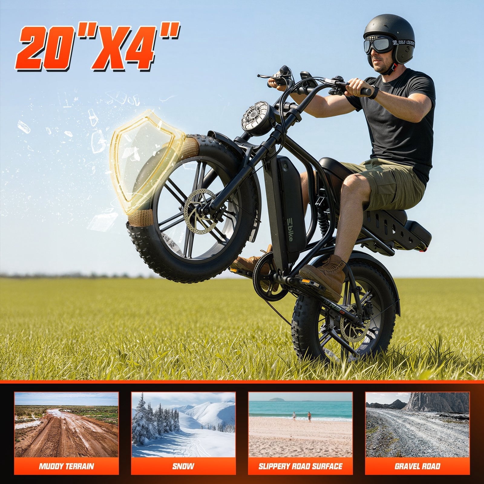 TST Electric Bike for Adults, 750W Peak 1500W Motor, 20x4 Fat Tire E Bicycle, E Mountain Bike, 48V/15AH UL2849, App Control