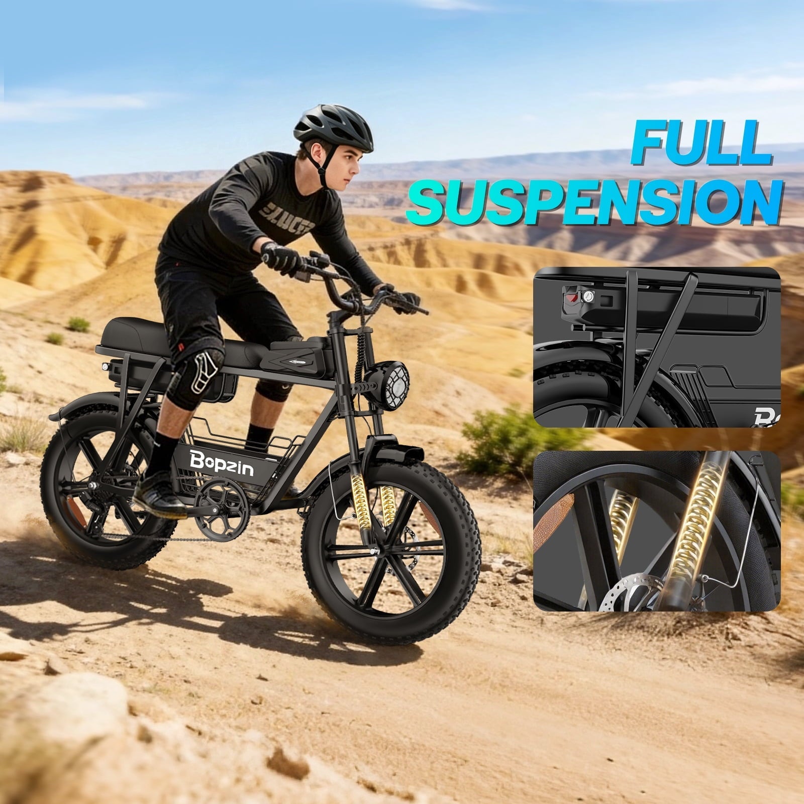 Electric Bike for Adults,1500W 35MPH,48V 20AH 30-80 Miles,20'' Fat Tire Mountain Bike with Rear Rack UL2849