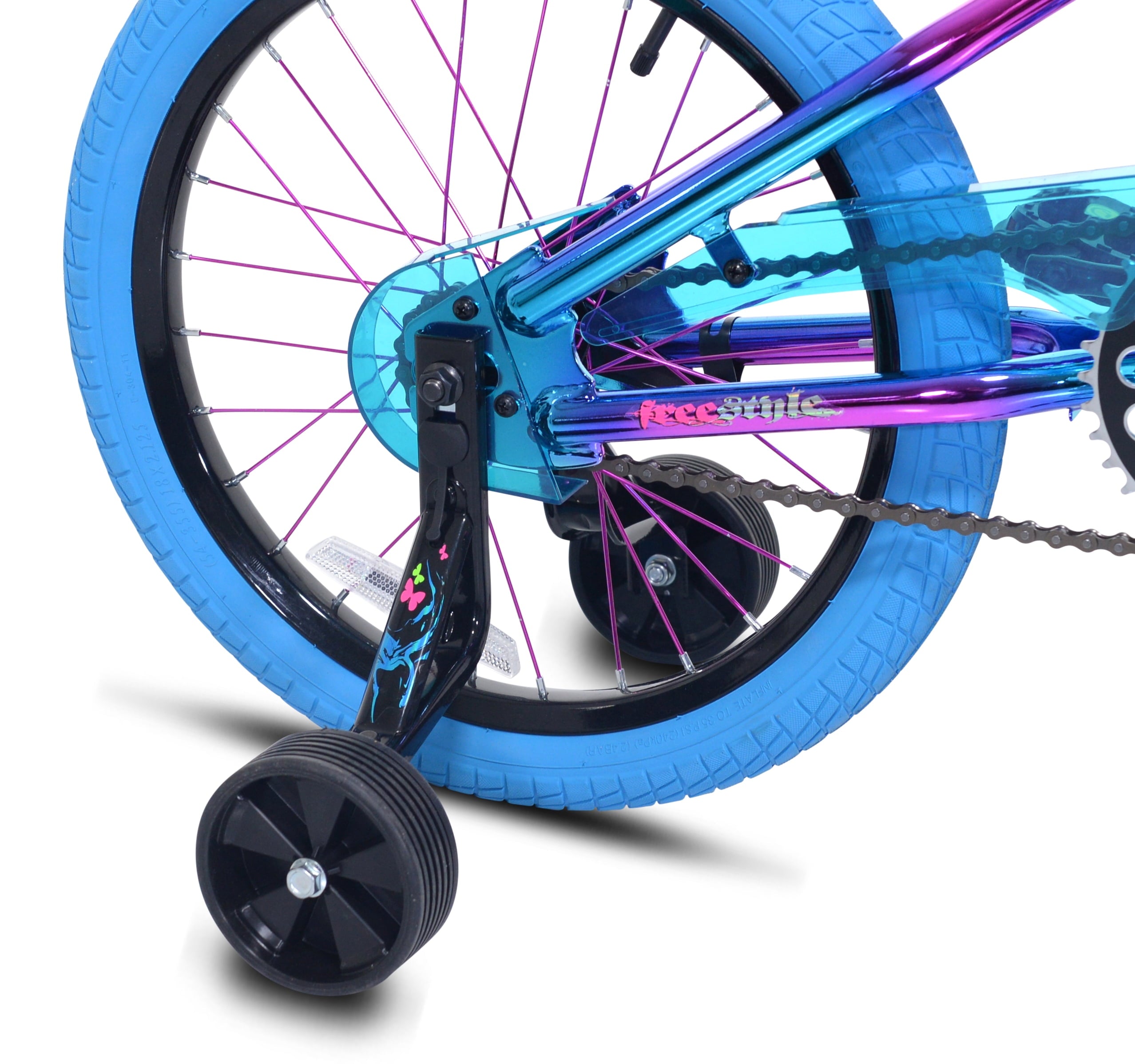 18 Kent Illusion Child Bicycle, 18 Wheels, Child Ages 6-12 Years, Blue/Purple