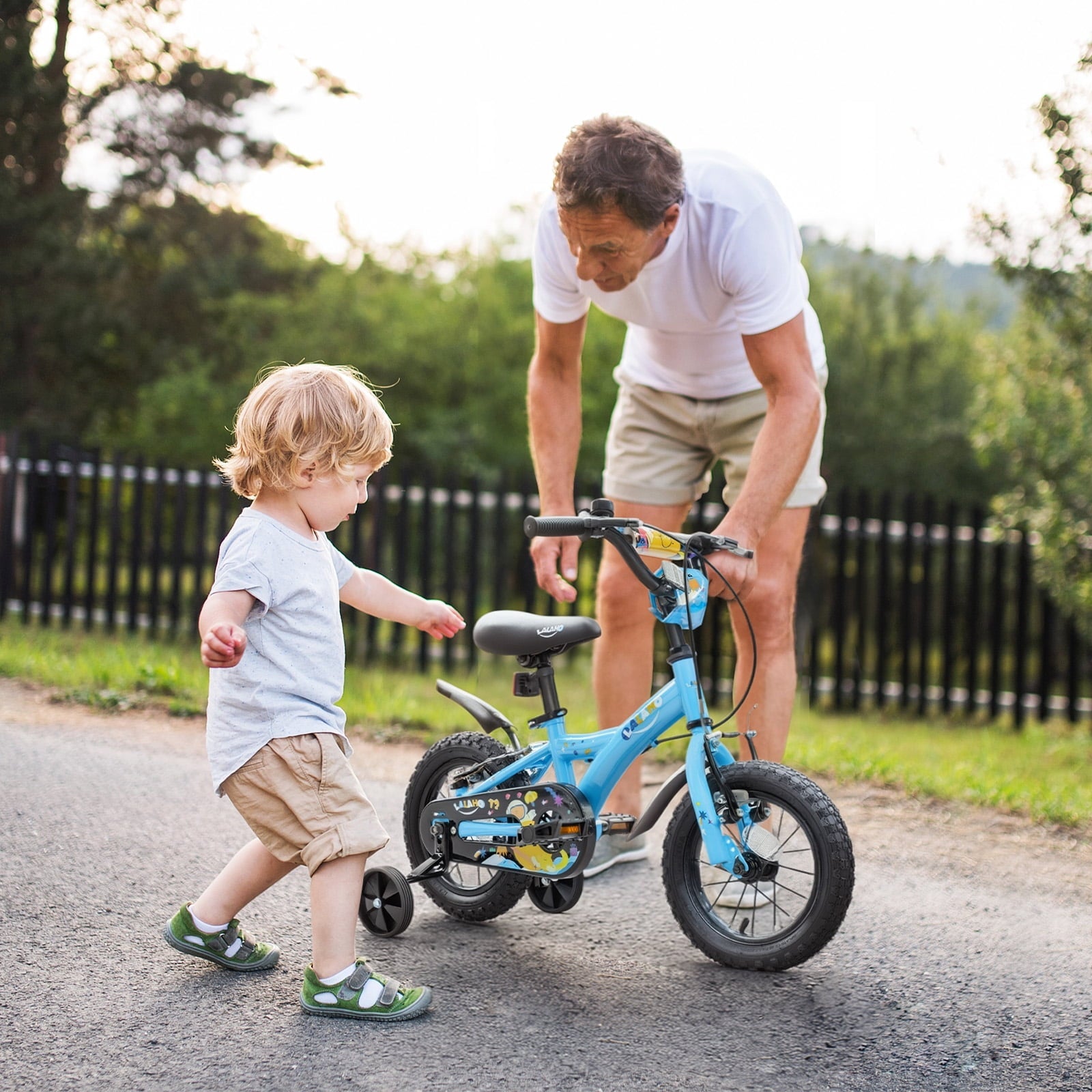 Ktaxon Bike, 18 Inch Bicycle with Training Wheels and Kickstand, Easy to Assemble, Learning to Ride, Blue