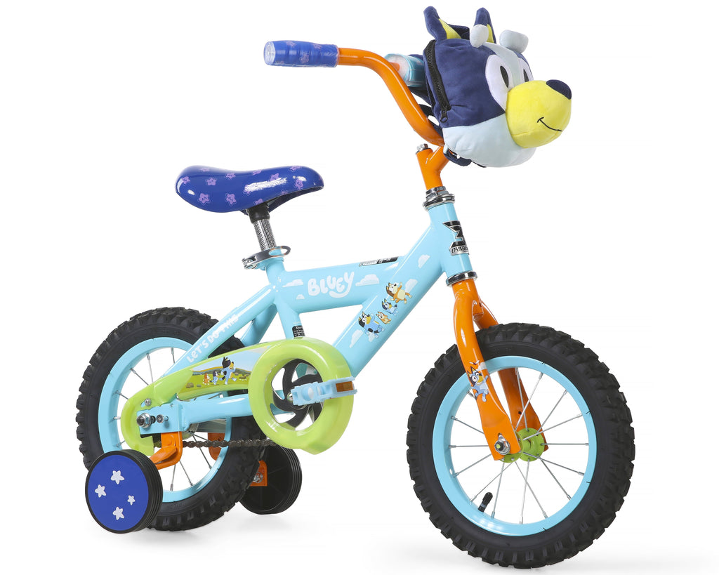 Dynacraft Bluey Kids 12-inch BMX Bike with Training Wheels, Plush Bag, Steel Frame, Coaster Brake, Ages 3-5