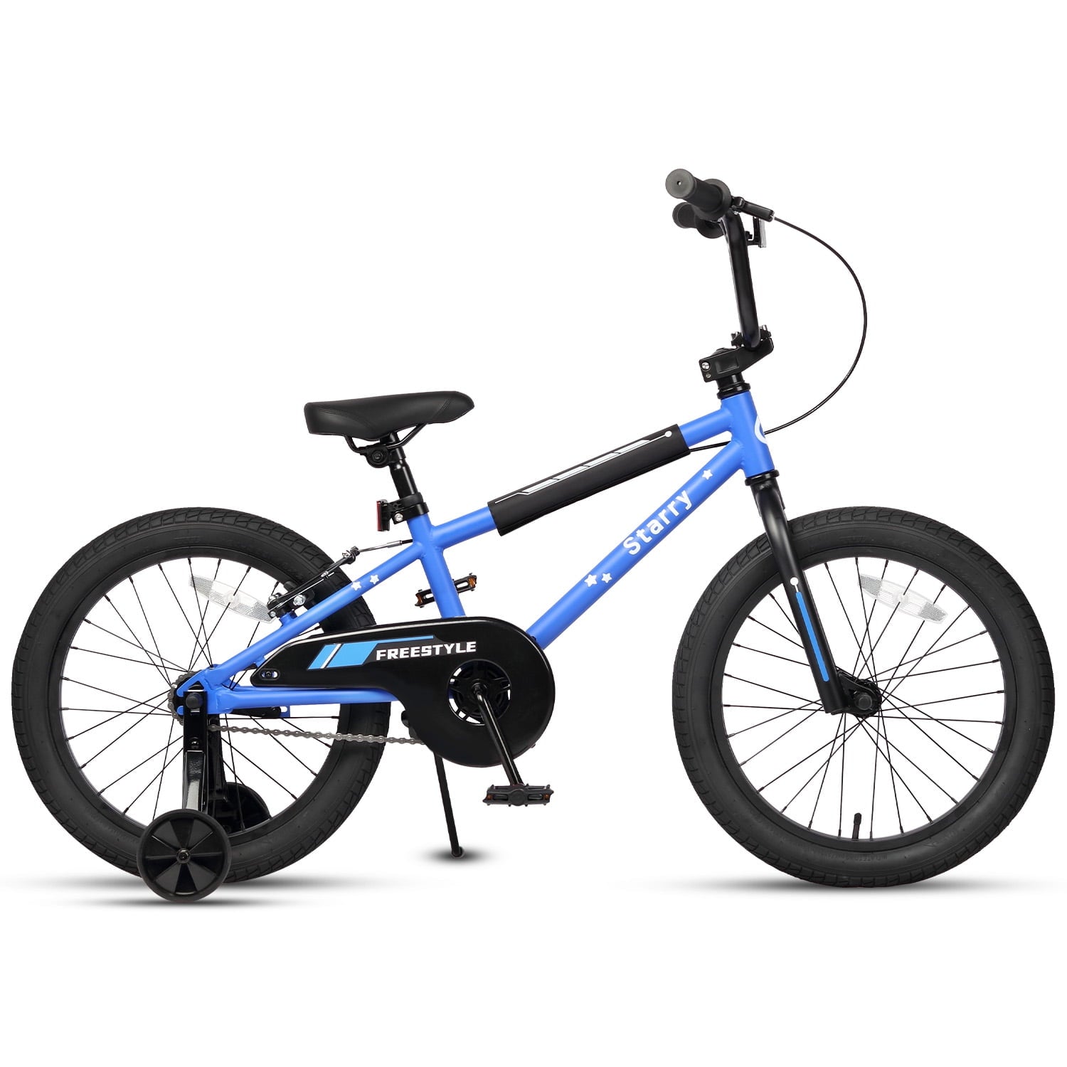 Glerc 16 Inch Little Kids Bike for Over 4 Years Old Boys Girls Youth BMX Style Bicycle with Training Wheels Coaster & Rear V Brake, Black