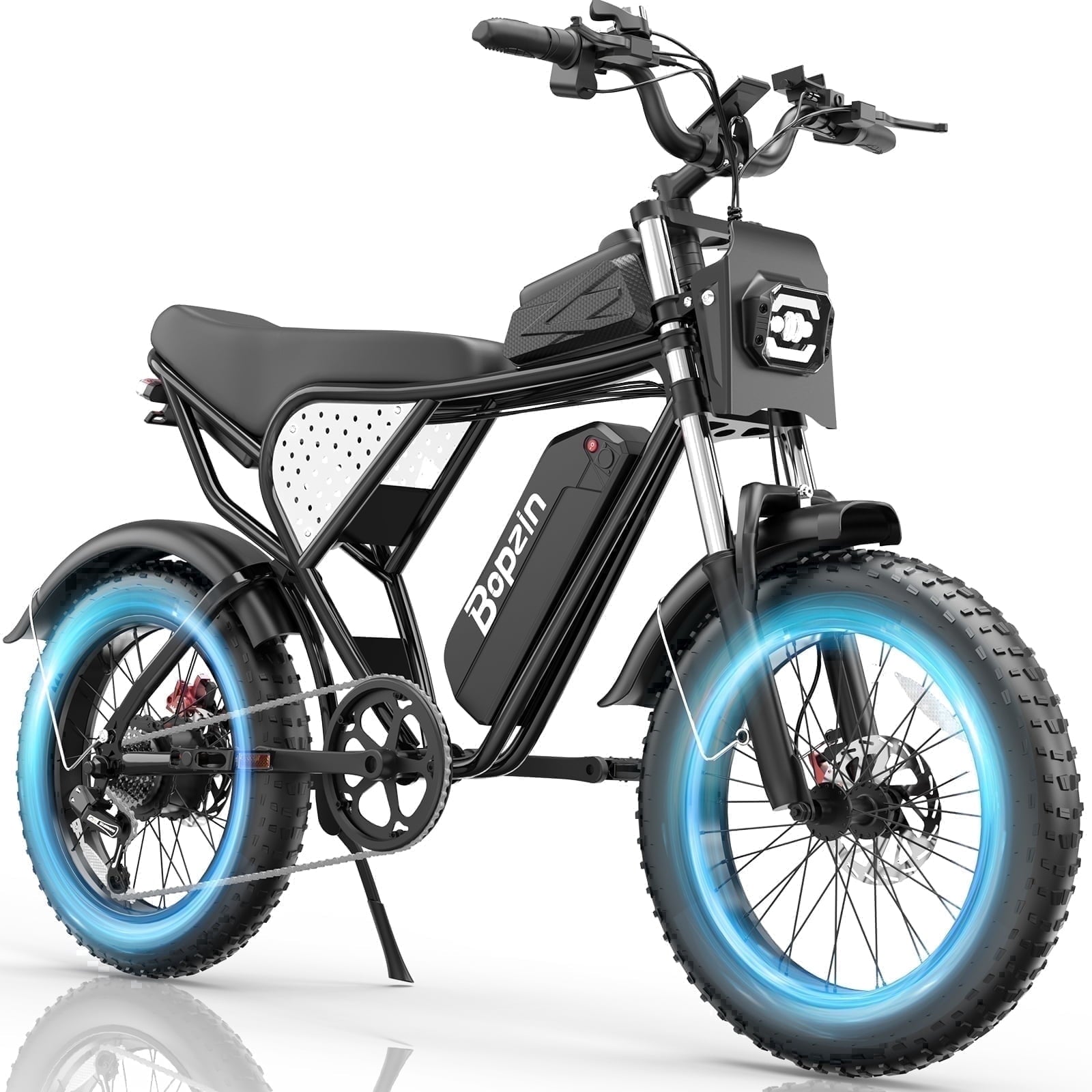Peak 1500W Electric Bike for Adults,48V 20Ah,Max 80miles & 28mph Electric Bicycle, 20 Fat Tire Full Suspension Mountain Bike UL2849