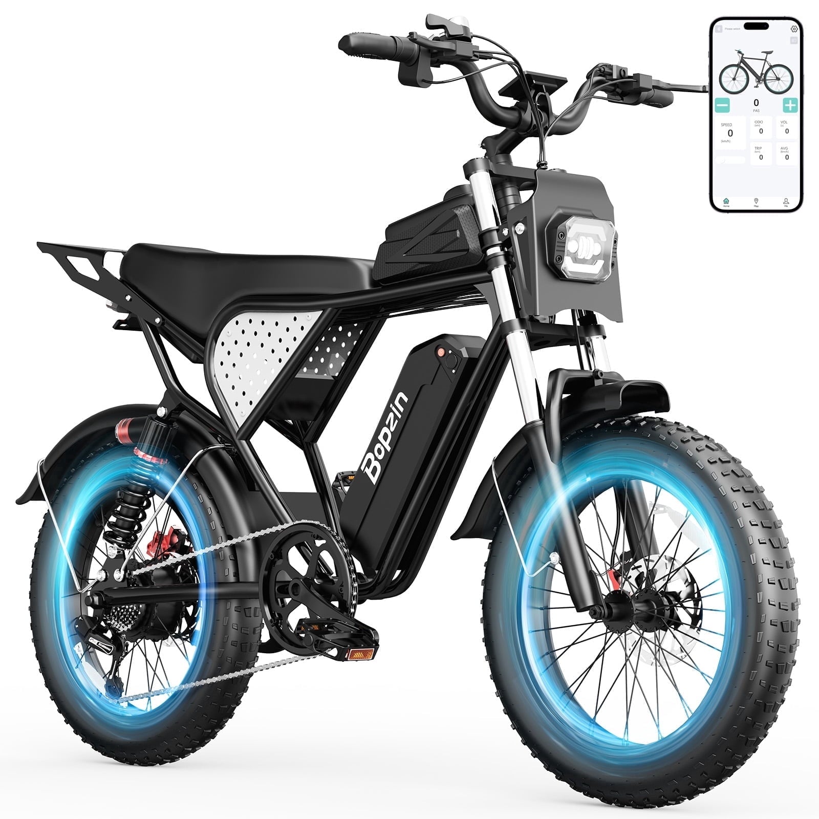 Electric Bike for Adults,1500W 35MPH,48V 20AH 30-80 Miles,20'' Fat Tire Mountain Bike with Rear Rack UL2849