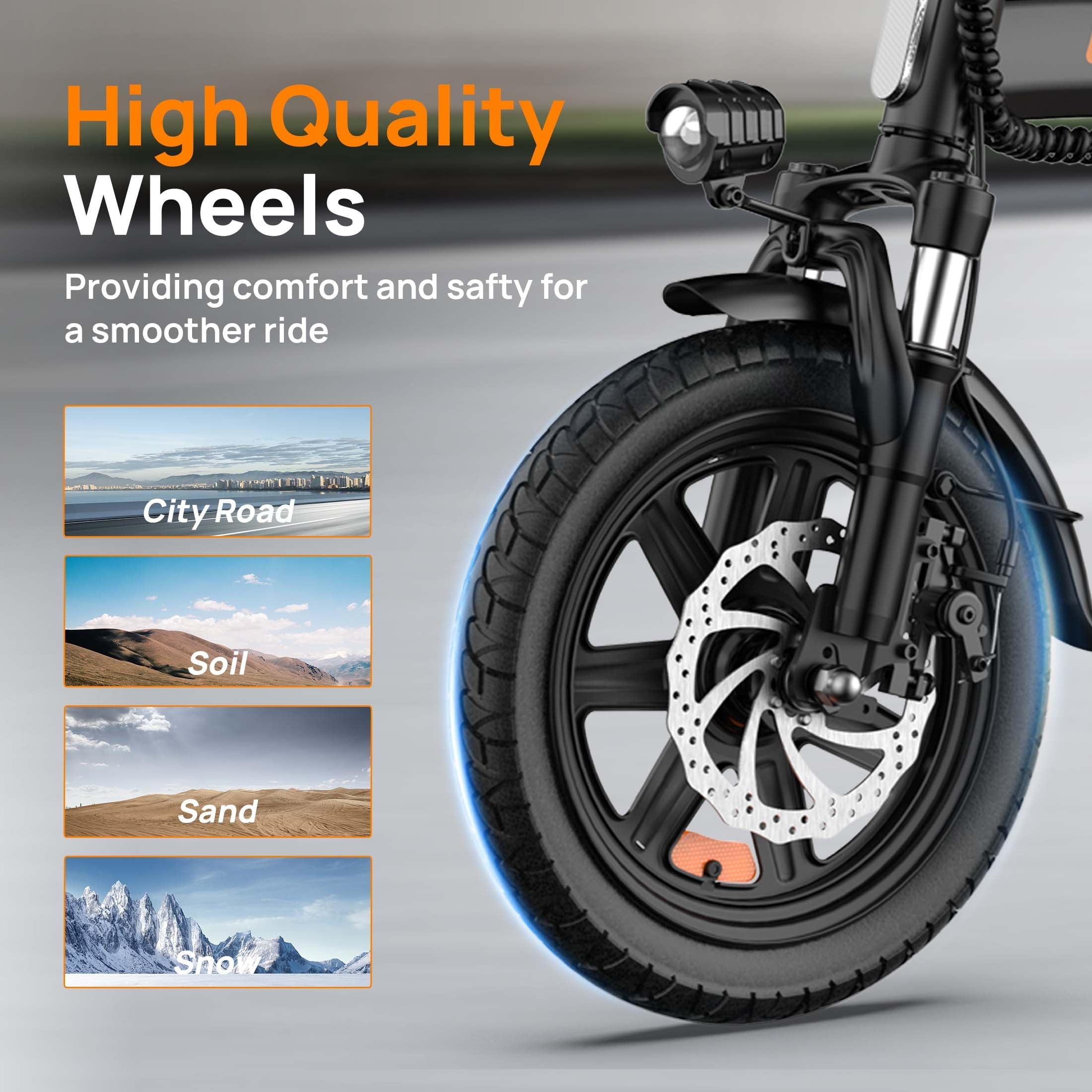 URLIFE 14Folding Electric Bike for Adults,500W Peak Motor,48V 7.5AH Removable Battery,Mini Ebike for Adults City Commuter,UL2849-Black