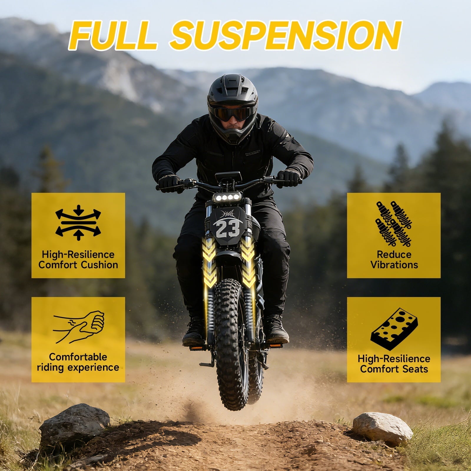 HiKeep 1500W/3000W Peak Off-Road Electric Bike for Adults, 52V 40Ah UL Battery, 20x4 Fat Tire Dirt Ebike, 40MPH E-Mountain Bike, 40-85 Miles Range, UL 2849