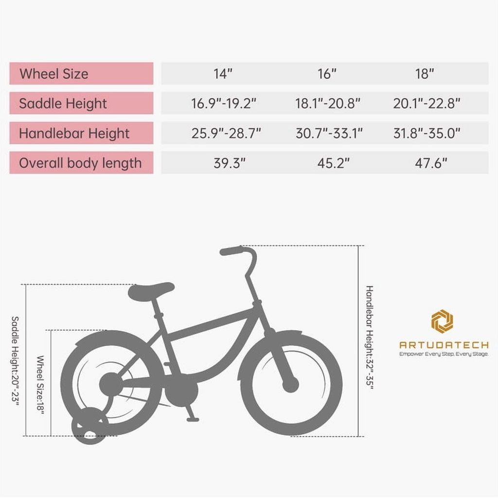 Kids Bike for Ages 3-10 Years Old Boys Girls, 14/16/18 Inch Kid's Bikes with Training Wheels, Basket, Dual Brake, Children Bicycle for Kids and Toddler Beginners, Pink/Red