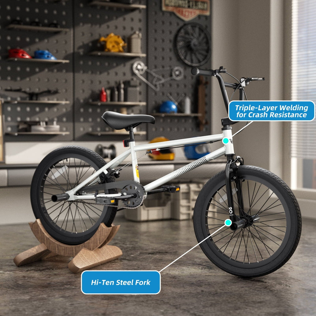 KORIMEFA Freestyle Kids BMX Bikes 18 20 Inch Kids Bicycles for Years Old Boys Girls Teen with Adjustable Seat and Handbrake, for Kids 8-12 Beginner-Level to Advanced Rider