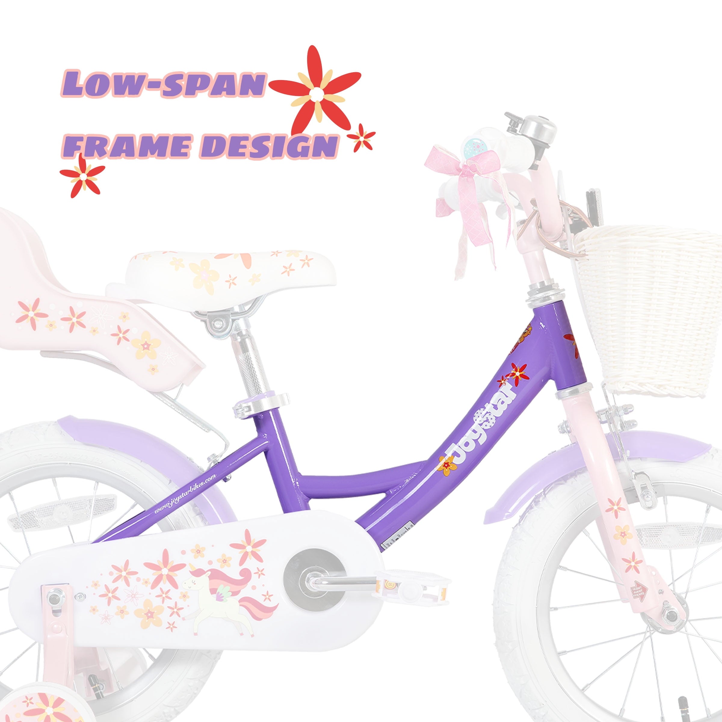 Joystar Unicorn 12inch Girls' Bike, Mint Purple
