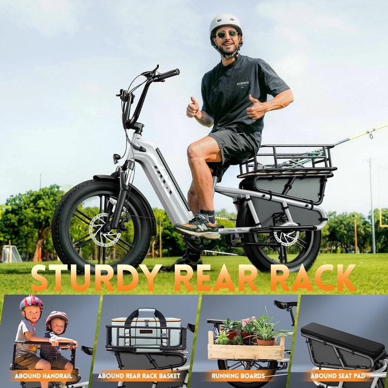 TST Electric Bike, 1500W E-Mountain Bike, 48V/15AH Removable Battery UL2849, Max Range 80Miles, 20 Fat Tire Ebike, 28mph Fast Cargo Ebikes, Electric Bicycle