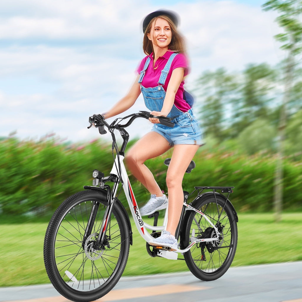 Gocio 26 Electric Bike for Adults, 750W Peak Motor Commuter E-Bike, 48V 7.8Ah Battery, 7-Speed, UL2849