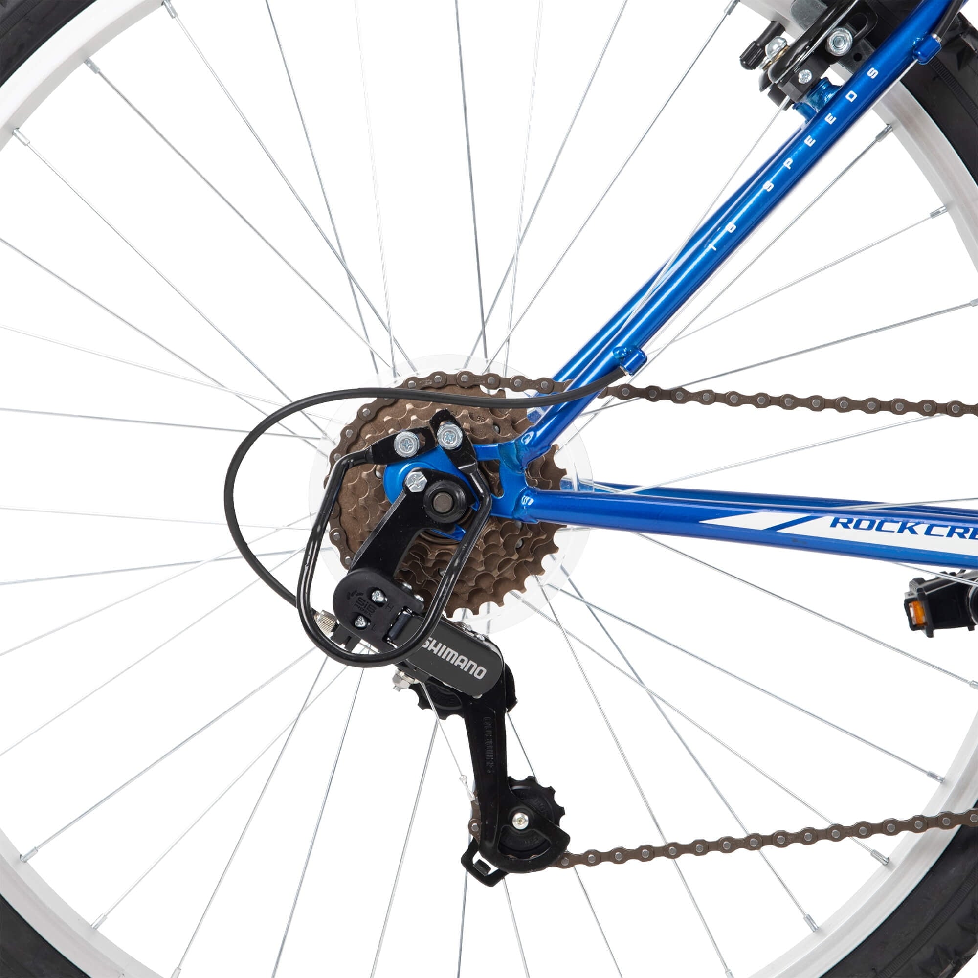 Huffy 26” Rock Creek Mountain Bike, Fits Riders 60”+, Blue, Adult, Men's