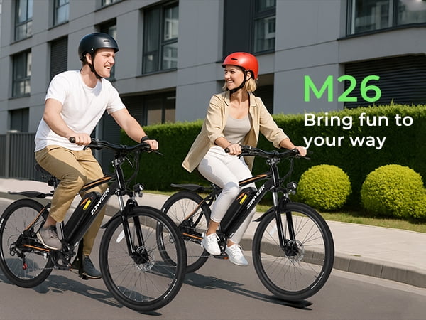 DYU 26 Electric Bike for Adults, 36V/10AH Removable Battery, Peak 750W Brushless Motor, 50 Miles Commuting Range, Front Fork Suspension, Shimano 7 Speed, UL2849