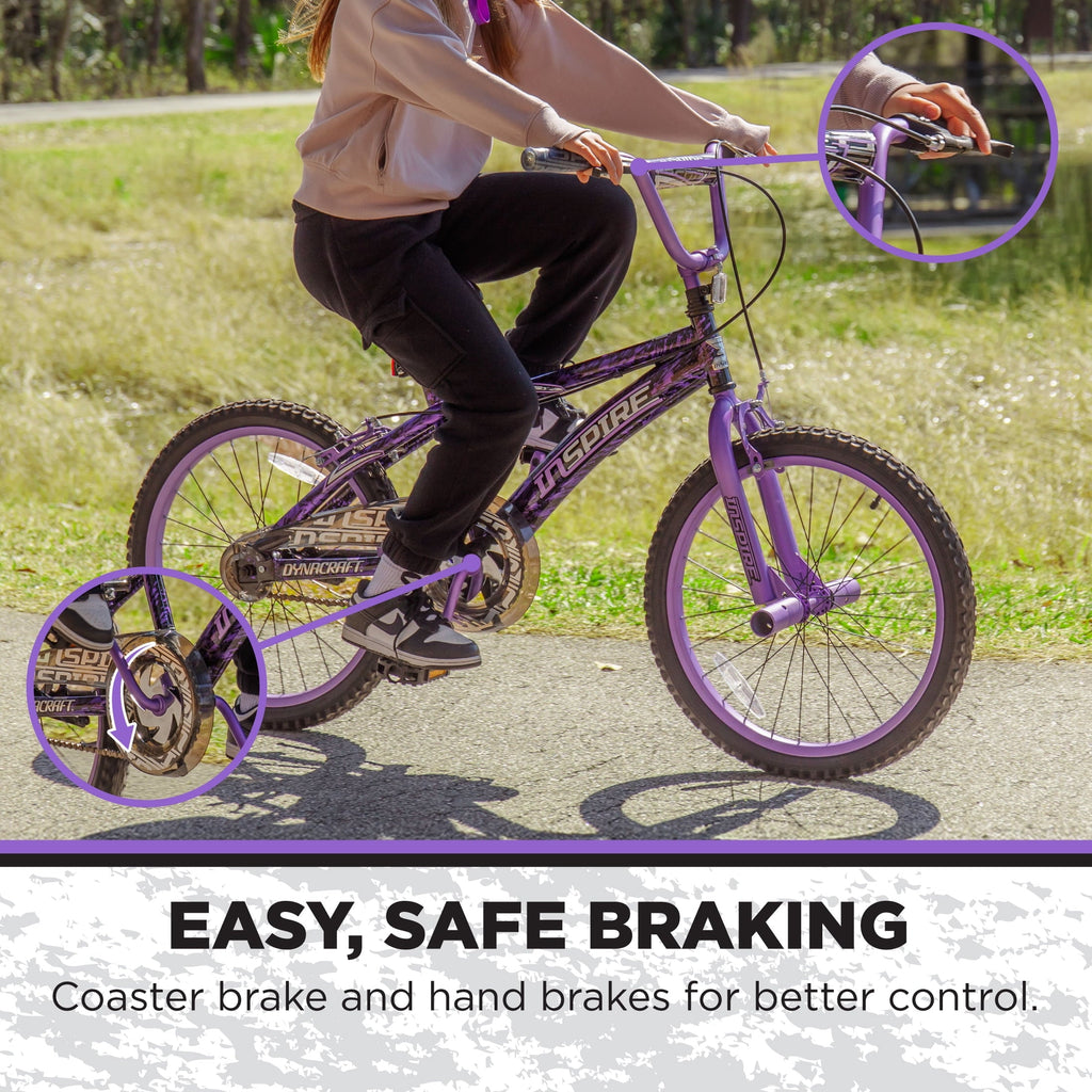 Dynacraft Inspire Girls 20 BMX Bike for Kids Ages 7-14