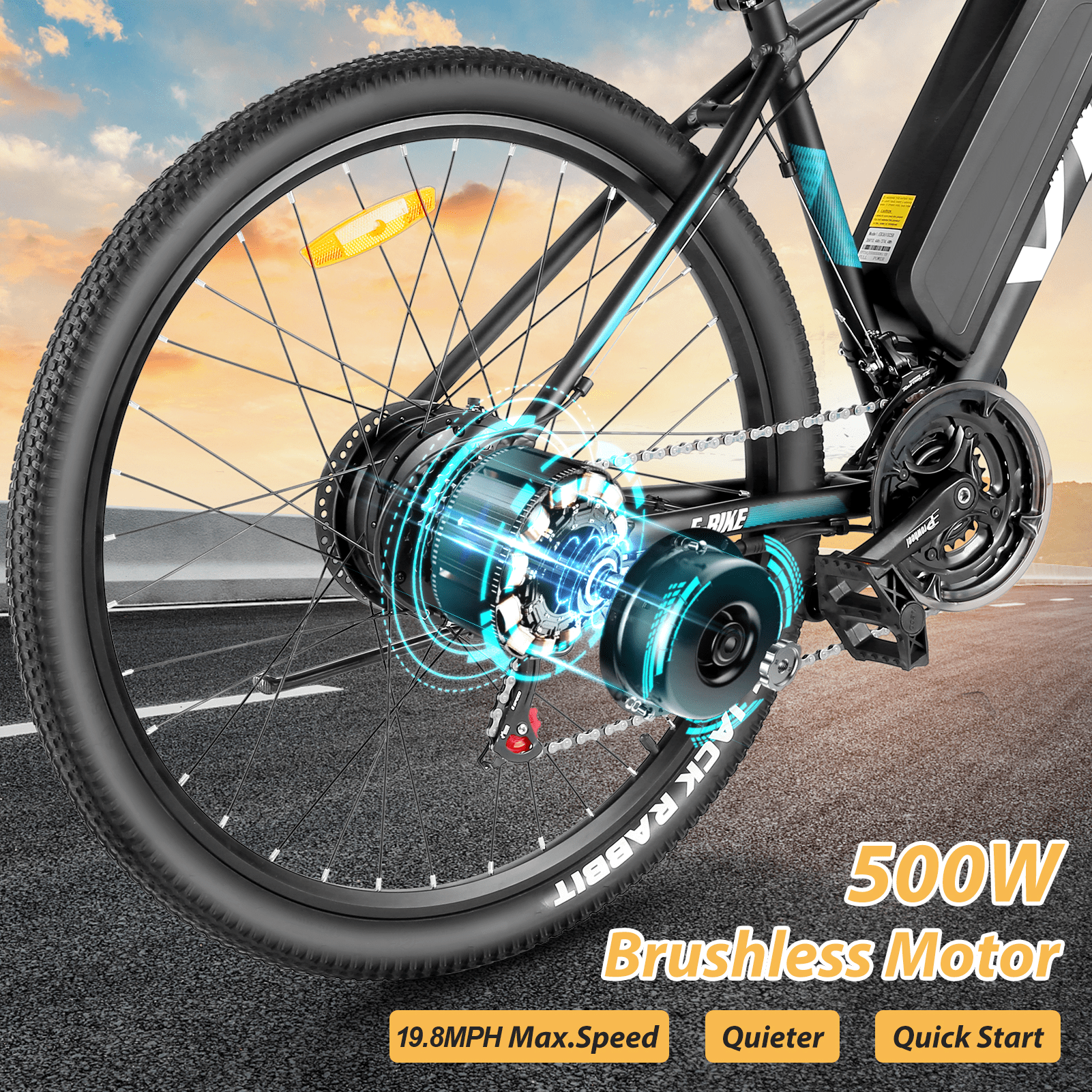 Vivi Electric Bike for Adults 27.5 Electric Mountain Bike 48V 500W High-Step Electric Bike 21 Speed Adult Commuter Bike 19.8MPH with Cruise Control, UL2849 Certified