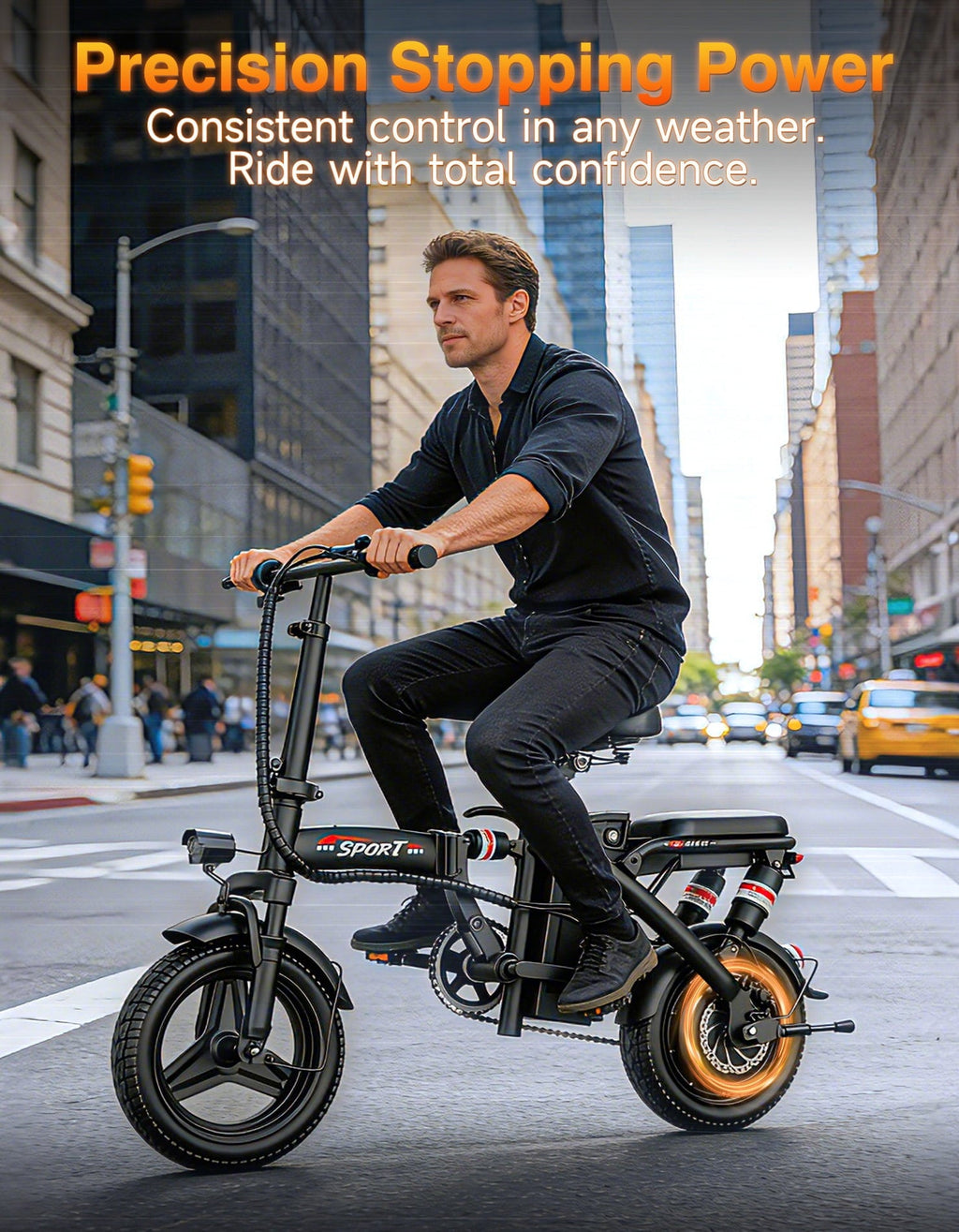 AZHAR 750W Foldable Electric Bike for Adults, 48V 10Ah Removable Battery, 14 Ebike, Electric Mini Bike,The range is 30 miles UL 2849