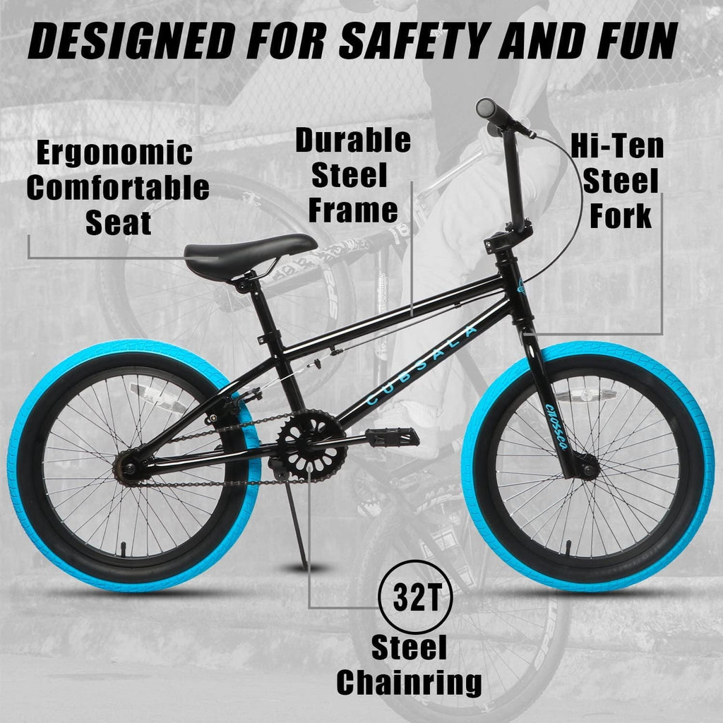 cubsala 18 in Freestyle BMX Kids Bike for Age 5-8 Years Old Boys Girls,Blue