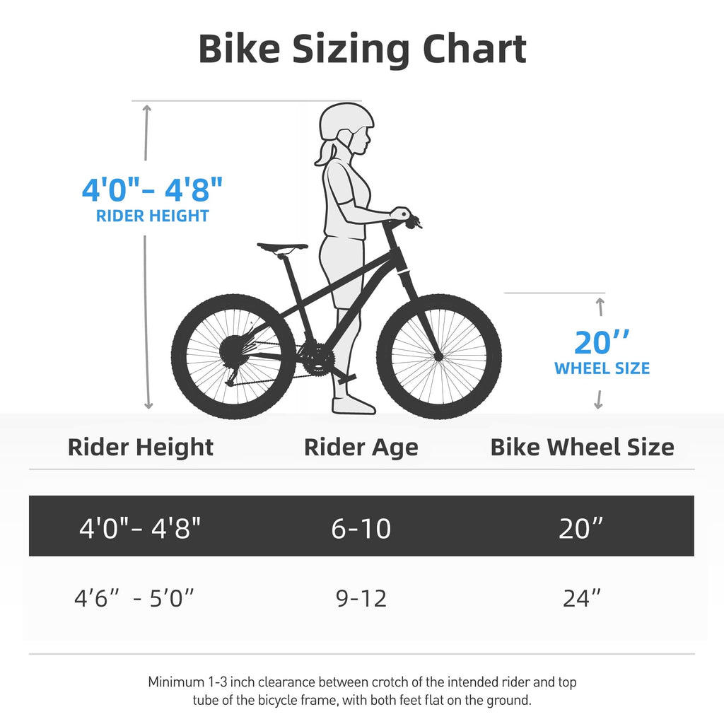 JOYSTAR Lubbock 20 24 Inch Kids Bike for Boys & Girls Ages 7-12 Years Hardtail Mountain Bike for Kids with 1-Speed/7-Speed Drivetrain, White Wall Knobby Tires, Kids' Bicycle