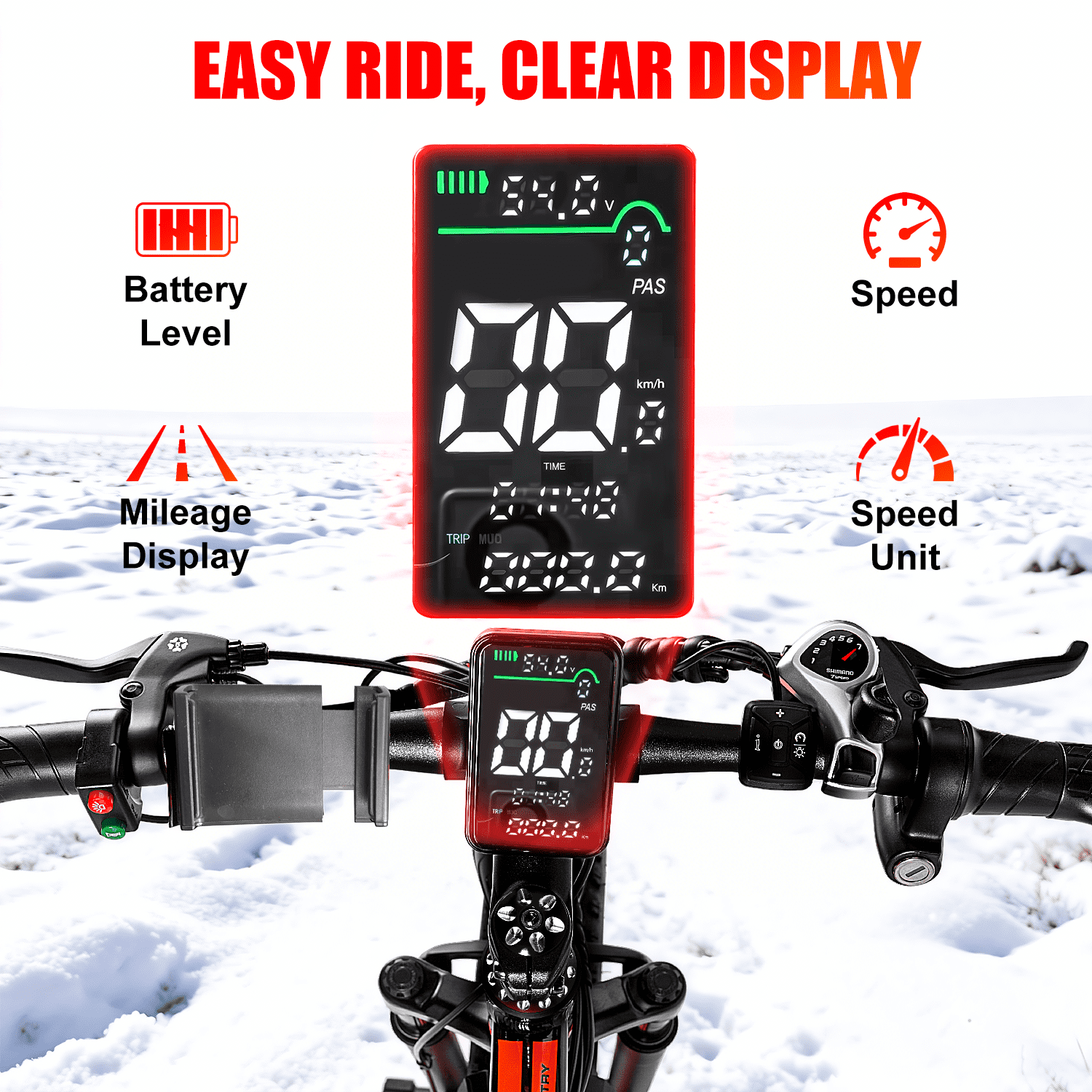 EOEOTWO 26'' Fat Tire Electric Mountain Bike for Adults, 1500W 48V 15Ah Battery, 60Miles Long Range, 34MPH High-Speed  Cruiser Ebike, All-Terrain Bicycle with Front Suspension & LED Display UL2849